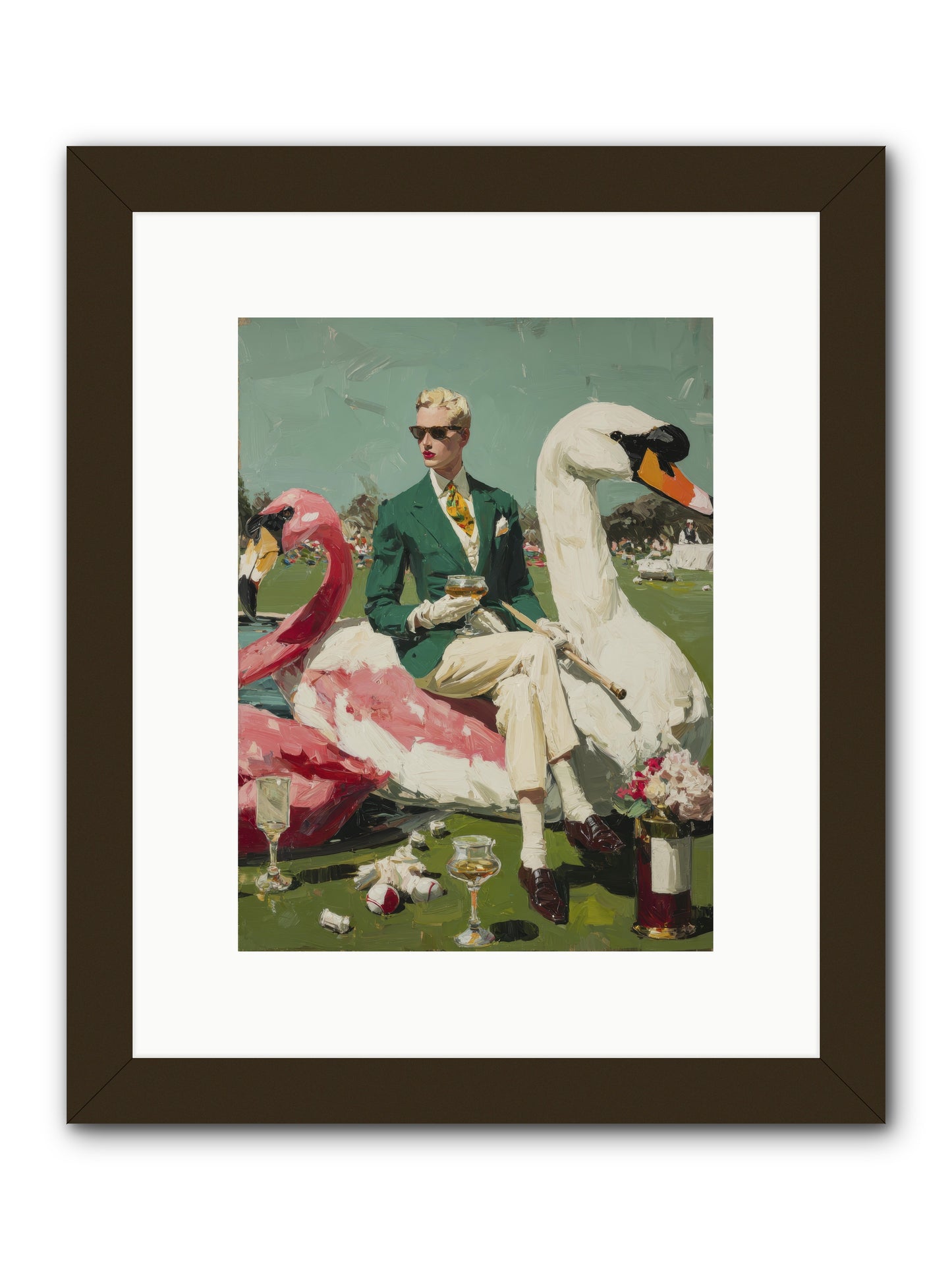 Picnic at the Embassy -- Framed Print - Black 9x12