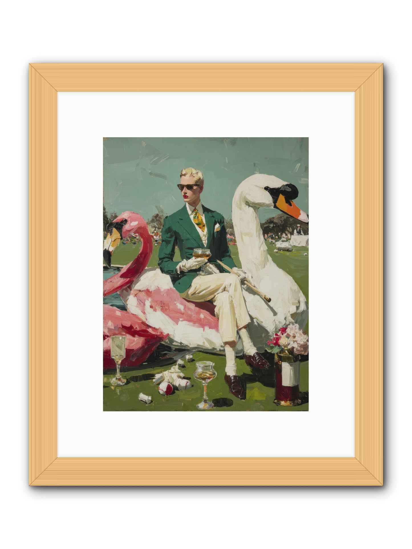 Picnic at the Embassy -- Framed Print - Natural 9x12
