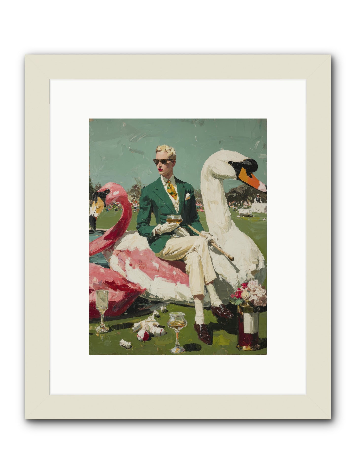 Picnic at the Embassy -- Framed Print - White 9x12
