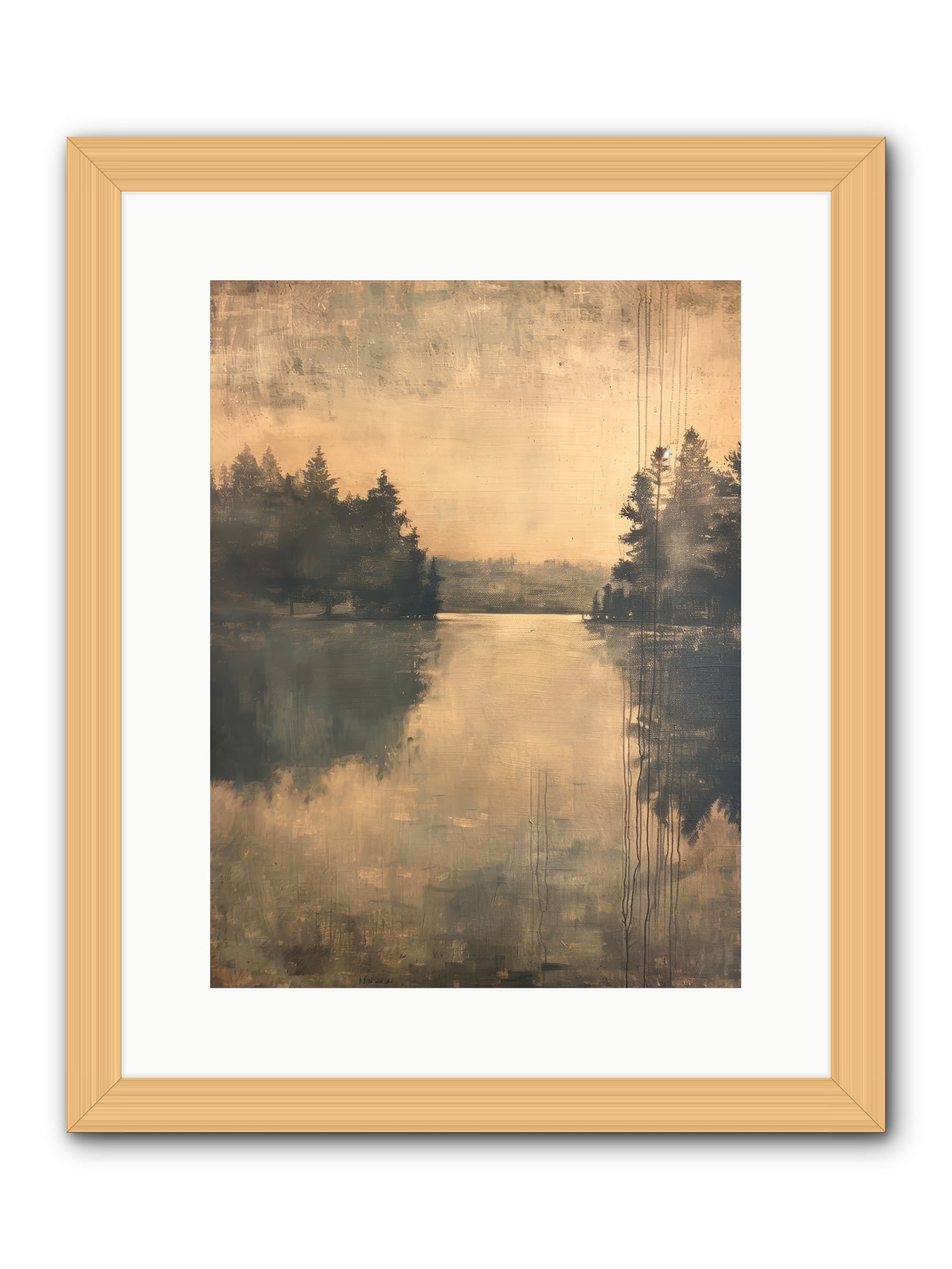 Picture Letter -- Framed Print - Natural 12x16