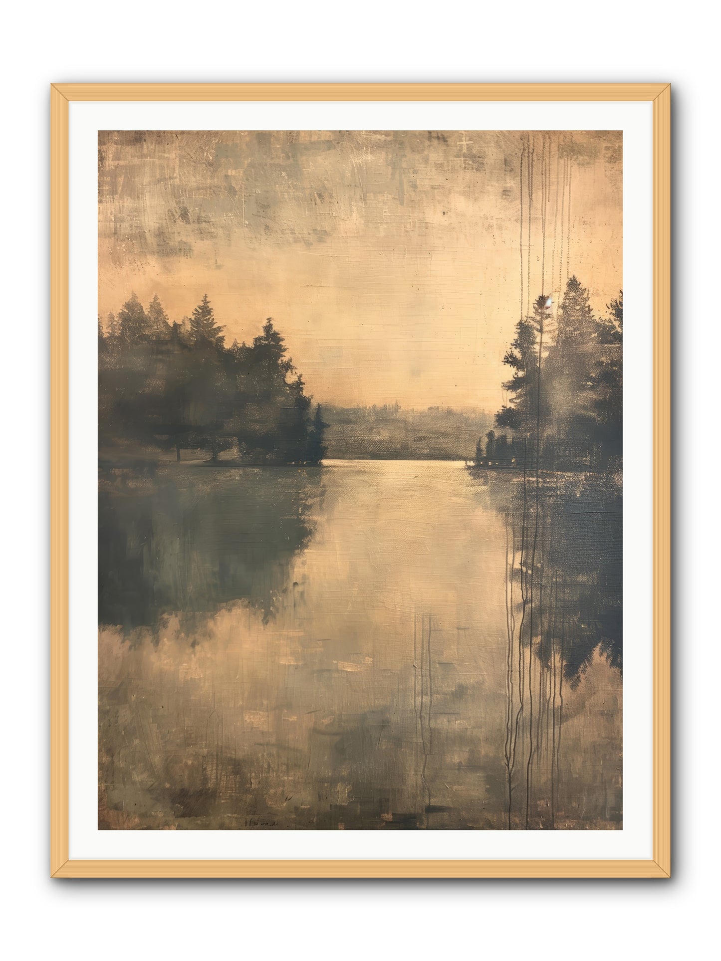 Picture Letter -- Framed Print - Natural 36x48