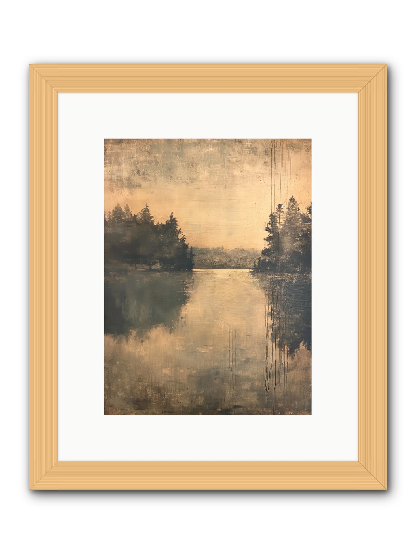 Picture Letter -- Framed Print - Natural 9x12