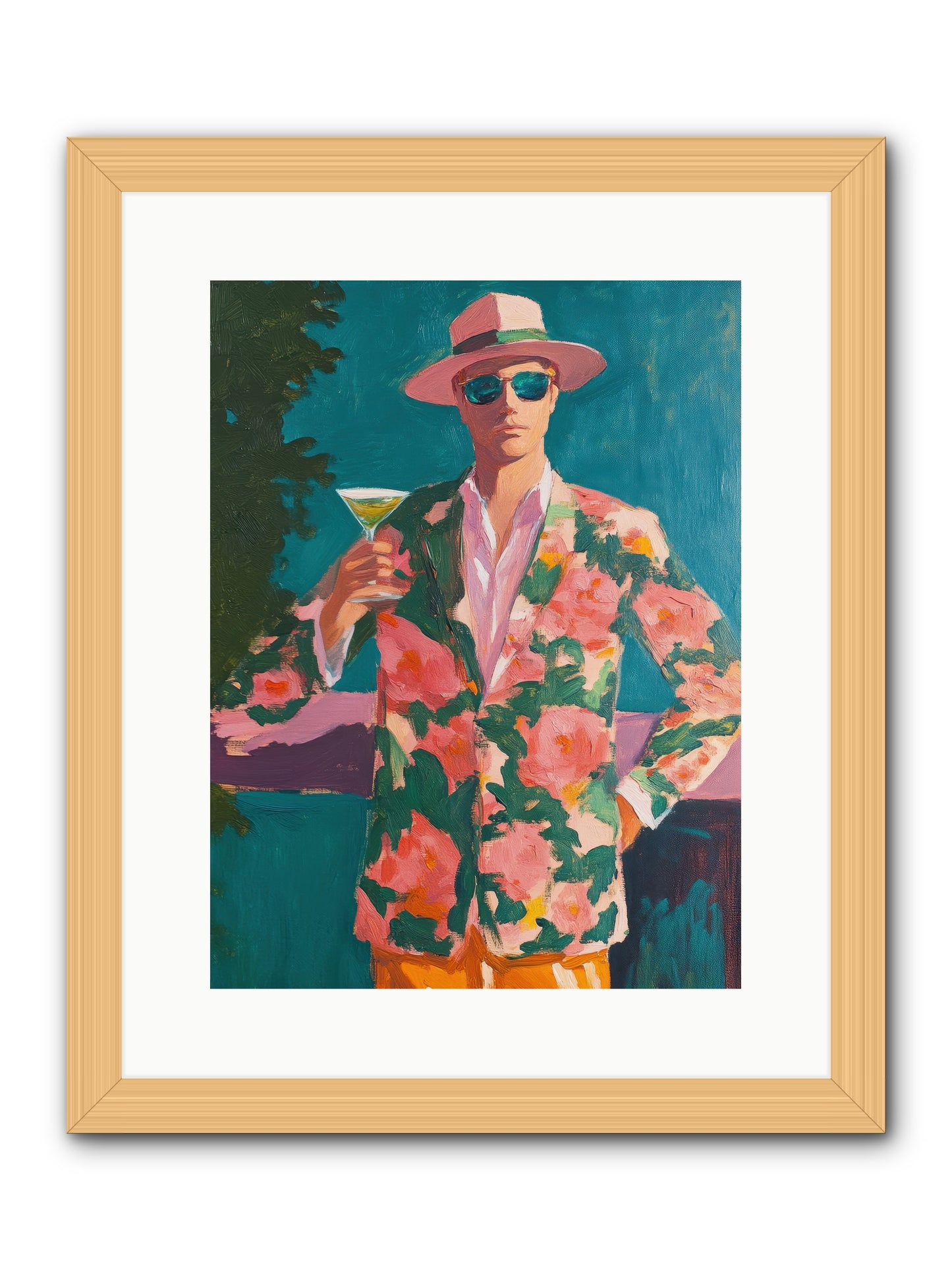 Pier Philosopher -- Framed Print - Natural 12x16