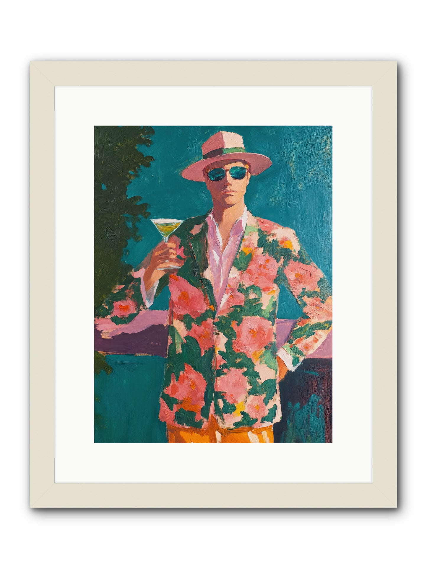 Pier Philosopher -- Framed Print - White 12x16