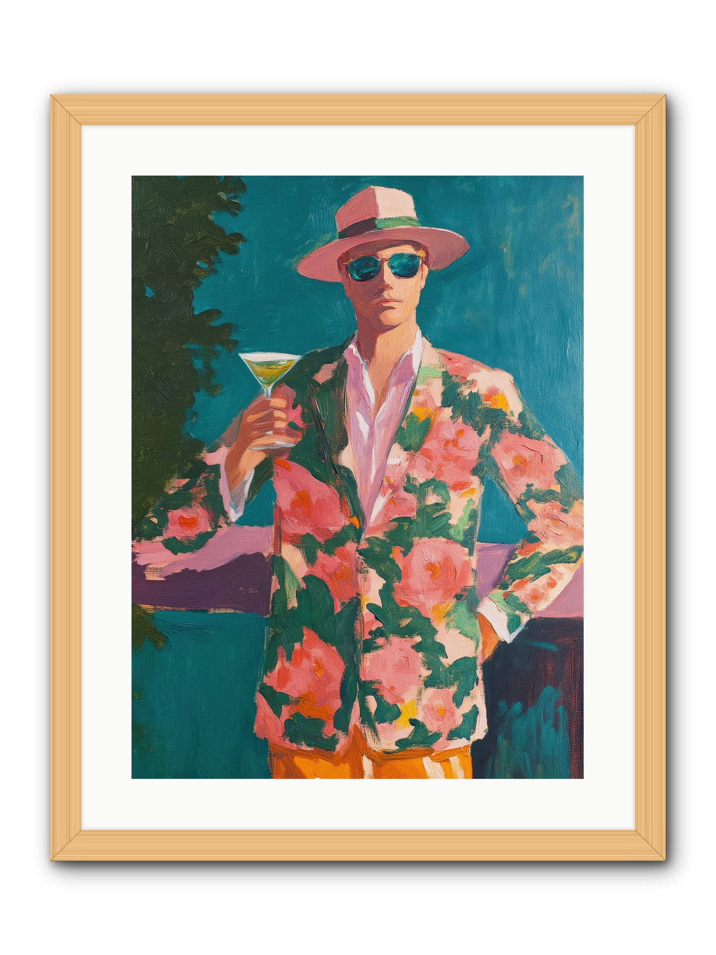 Pier Philosopher -- Framed Print - Natural 18x24