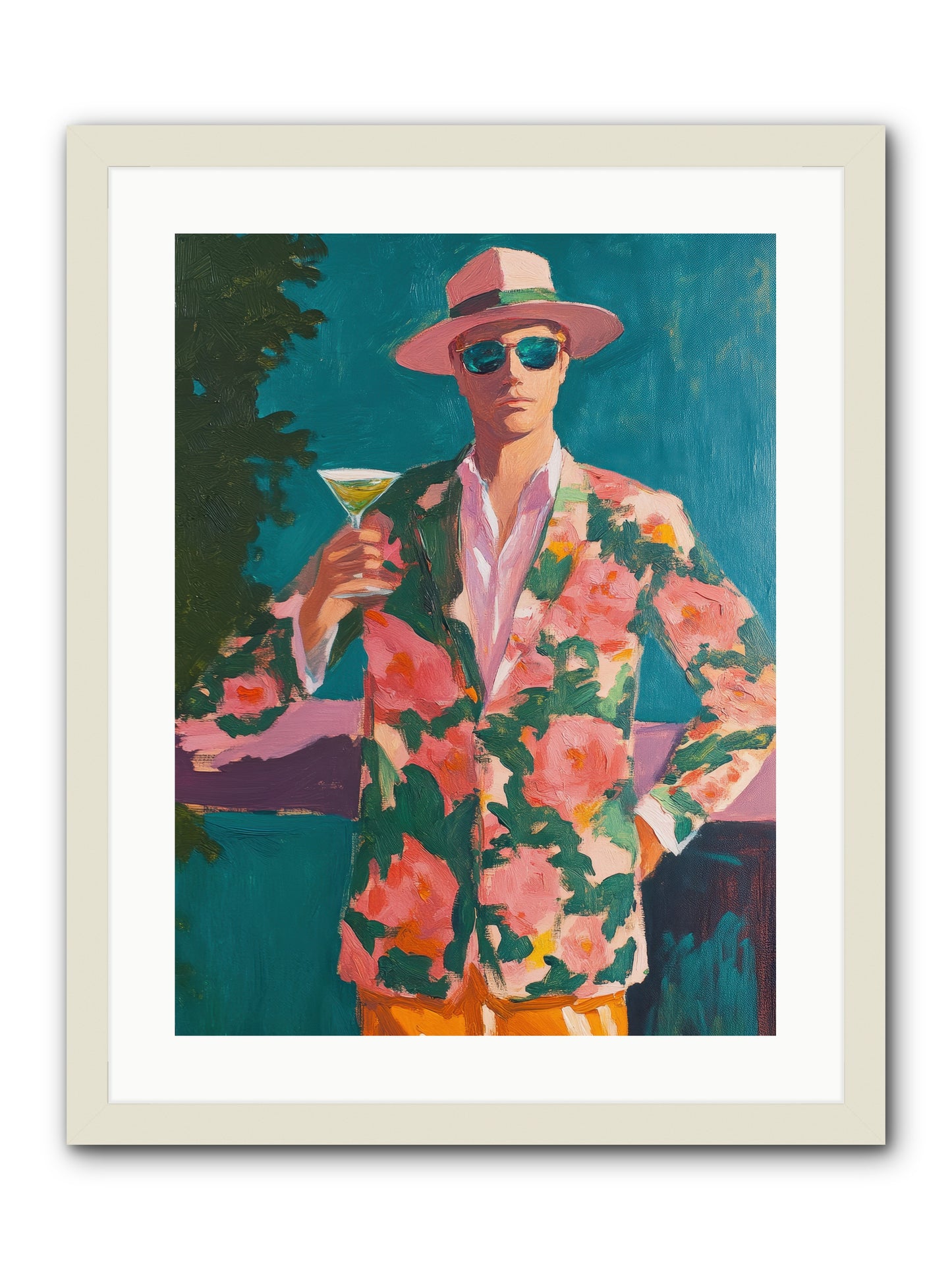 Pier Philosopher -- Framed Print - White 18x24