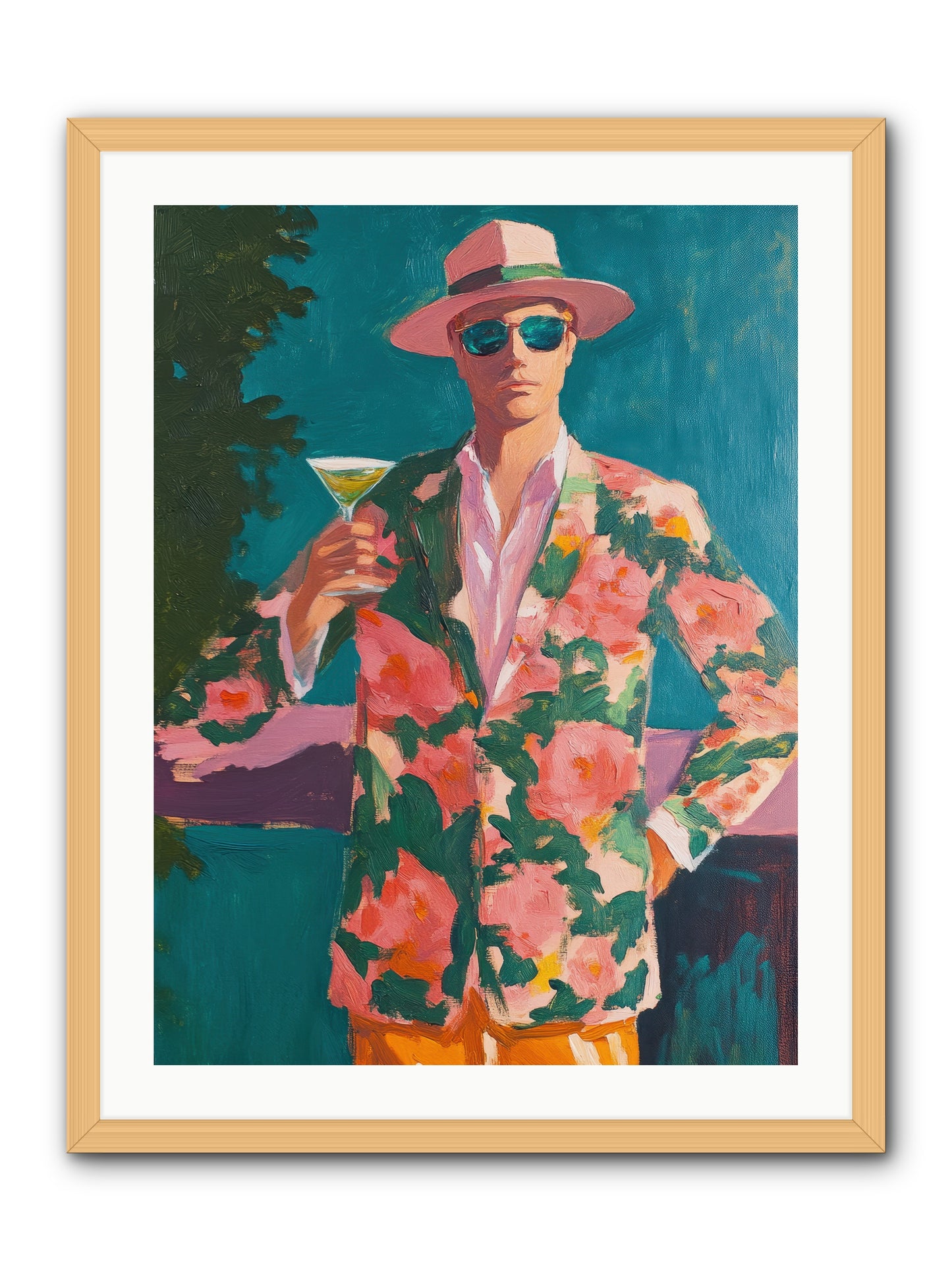 Pier Philosopher -- Framed Print - Natural 24x32