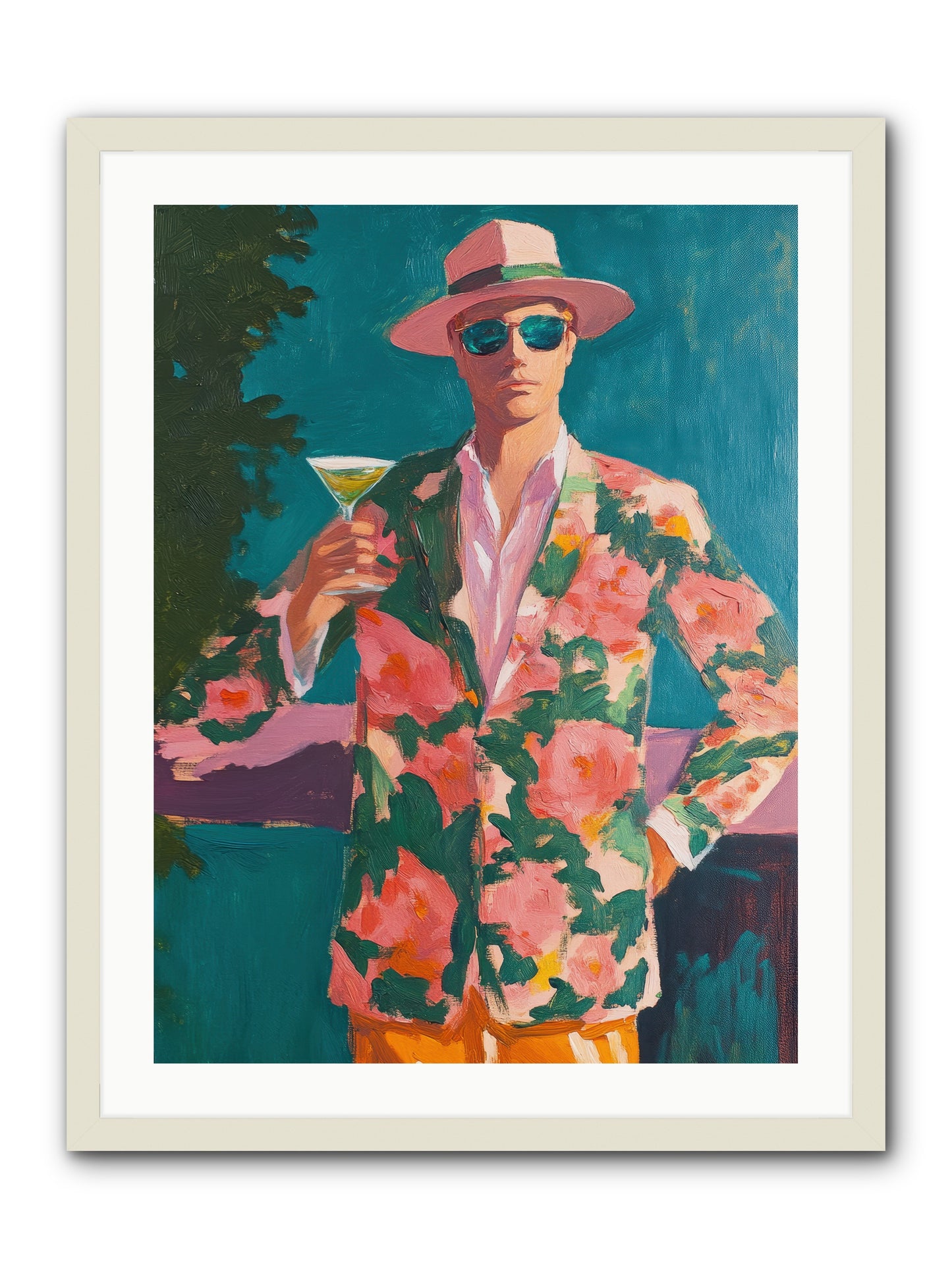 Pier Philosopher -- Framed Print - White 24x32