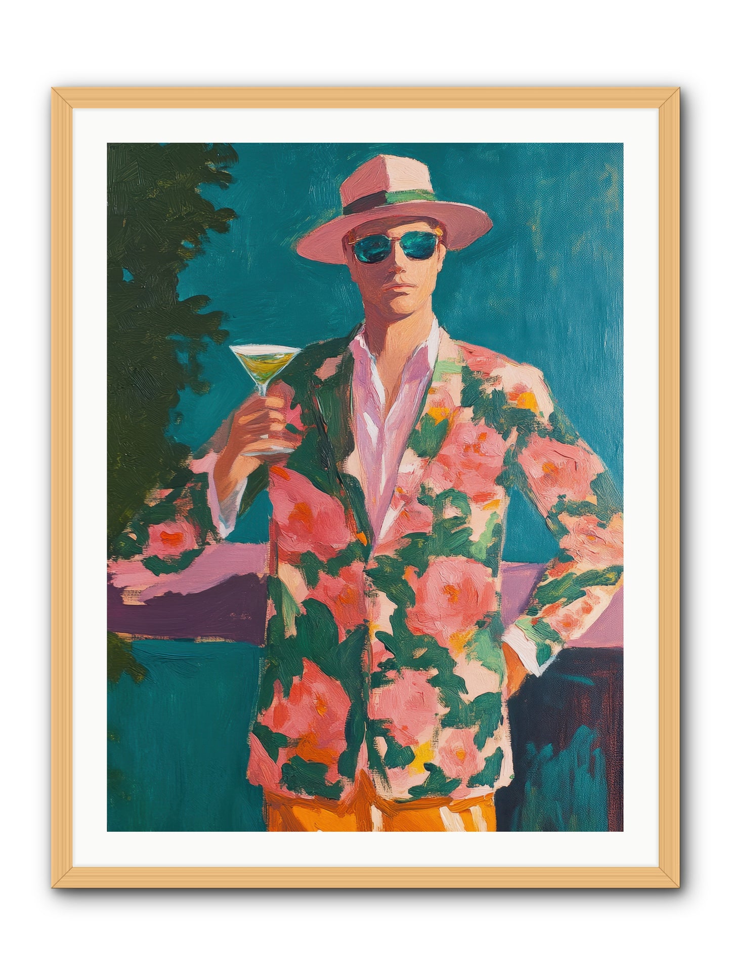 Pier Philosopher -- Framed Print - Natural 30x40