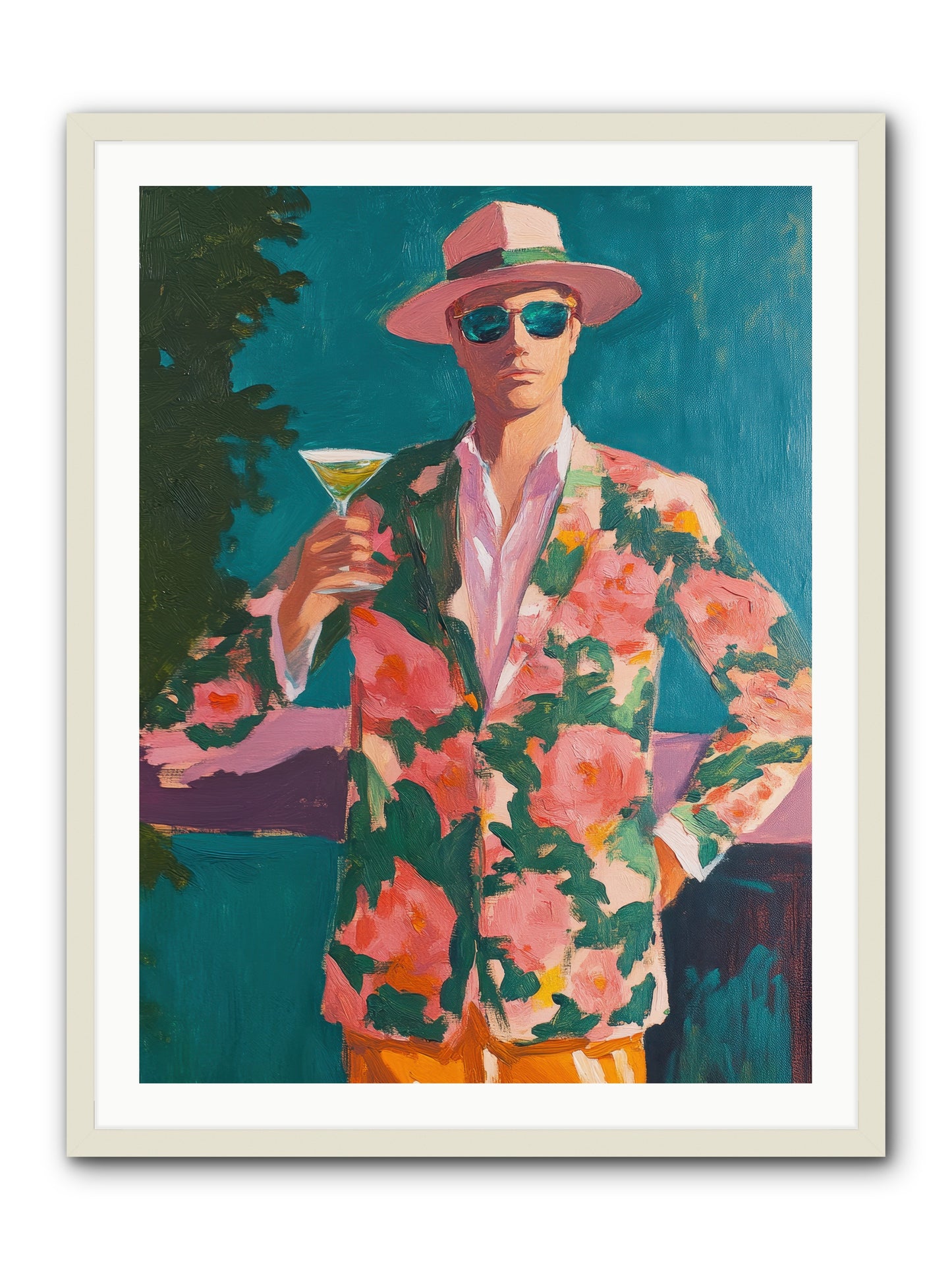 Pier Philosopher -- Framed Print - White 30x40