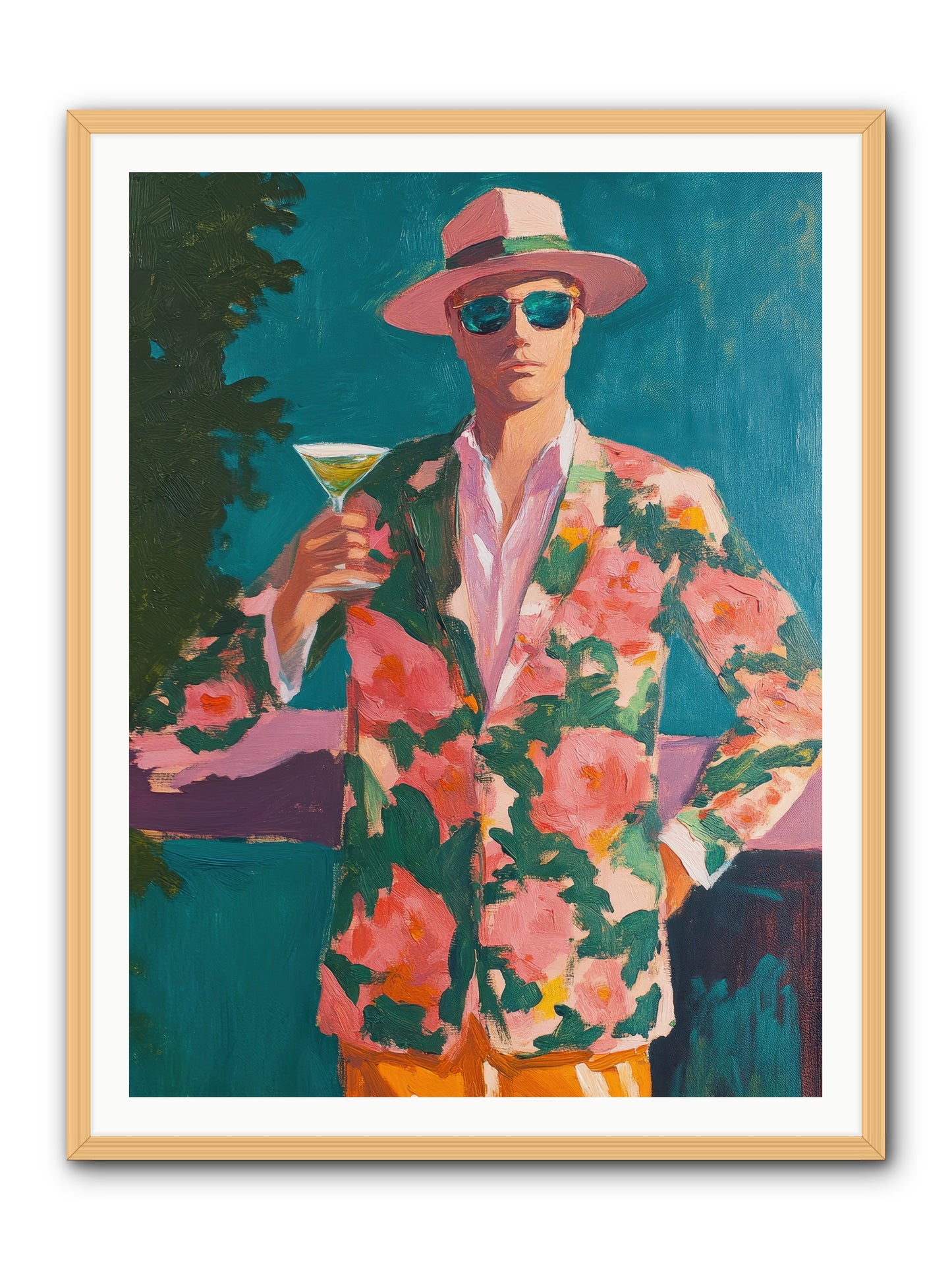 Pier Philosopher -- Framed Print - Natural 36x48