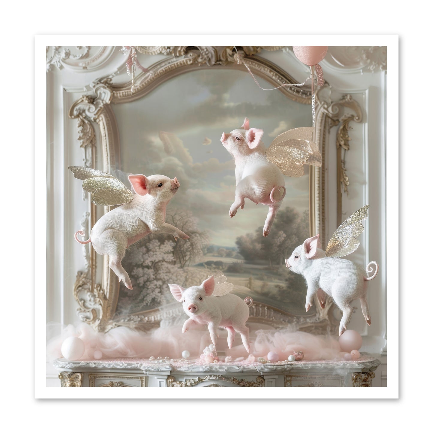 Piglets Pirouette -- Paper Print 30x30