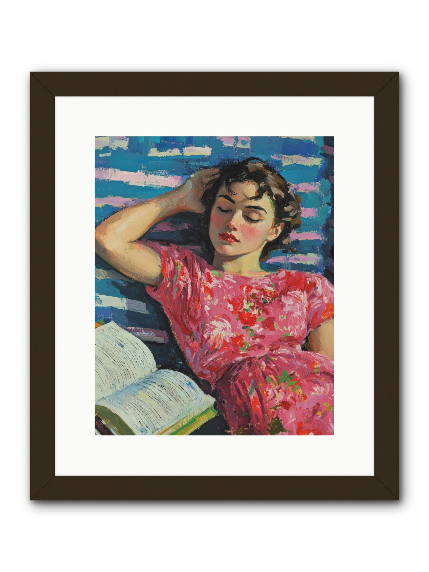 Pink Pages -- Framed Print - Black 12x15