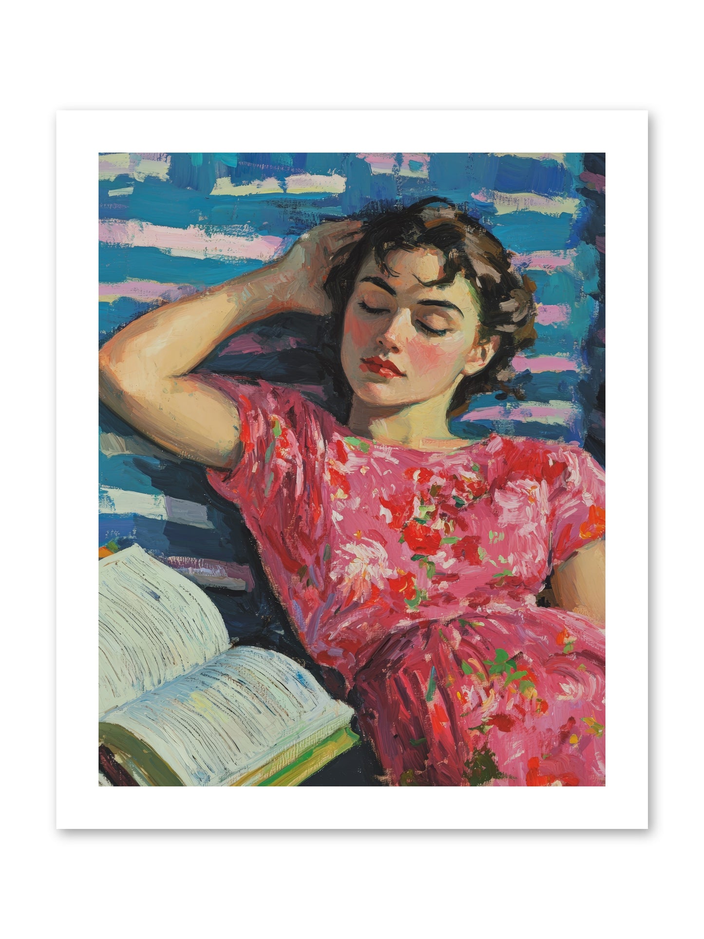 Pink Pages -- Loose Canvas Print 12x15