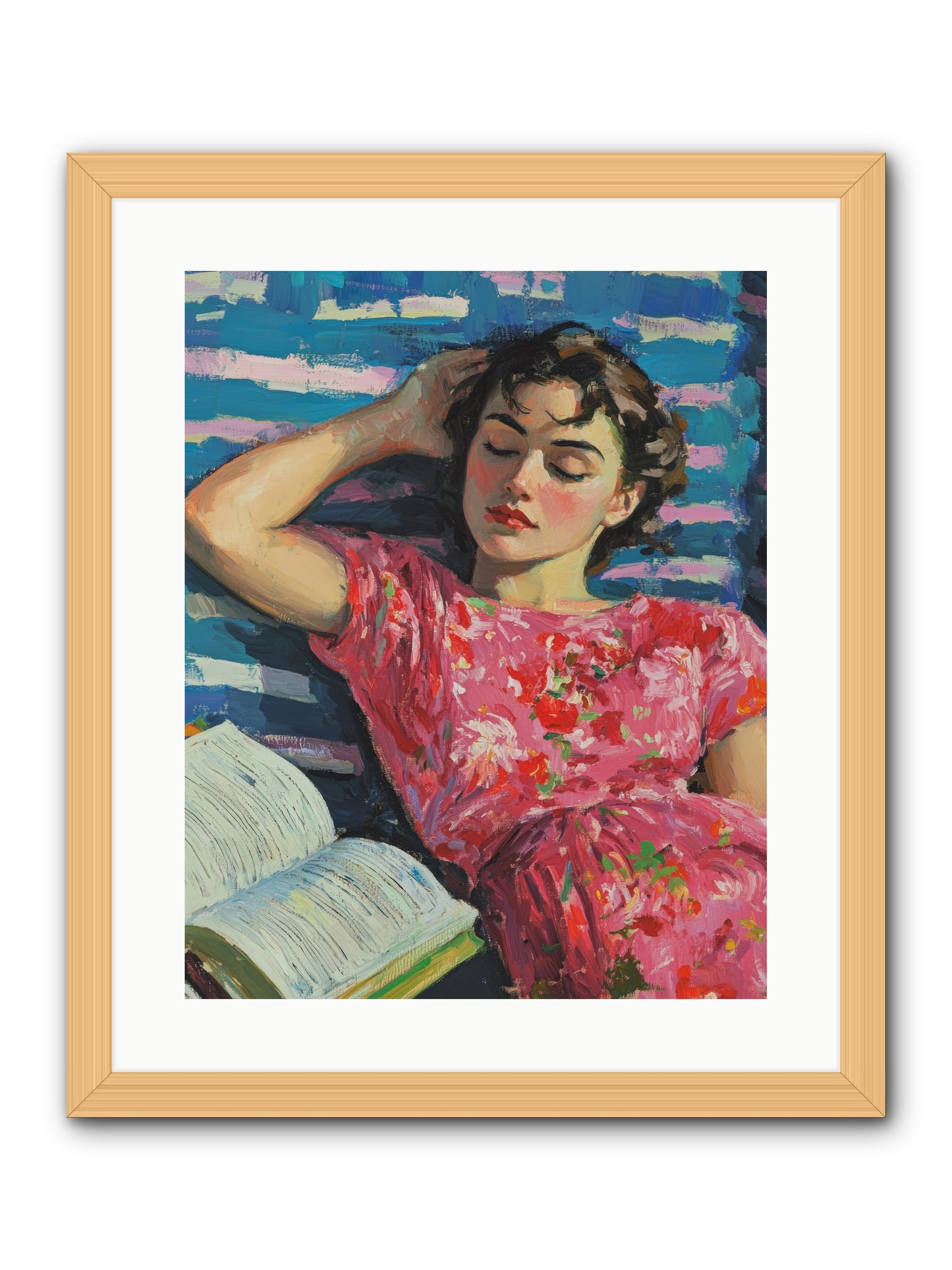 Pink Pages -- Framed Print - Natural 16x20