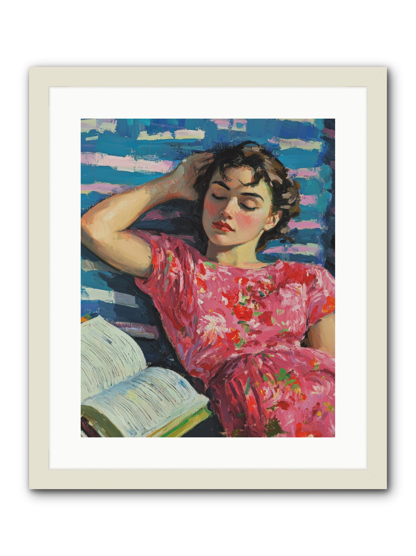 Pink Pages -- Framed Print - White 16x20