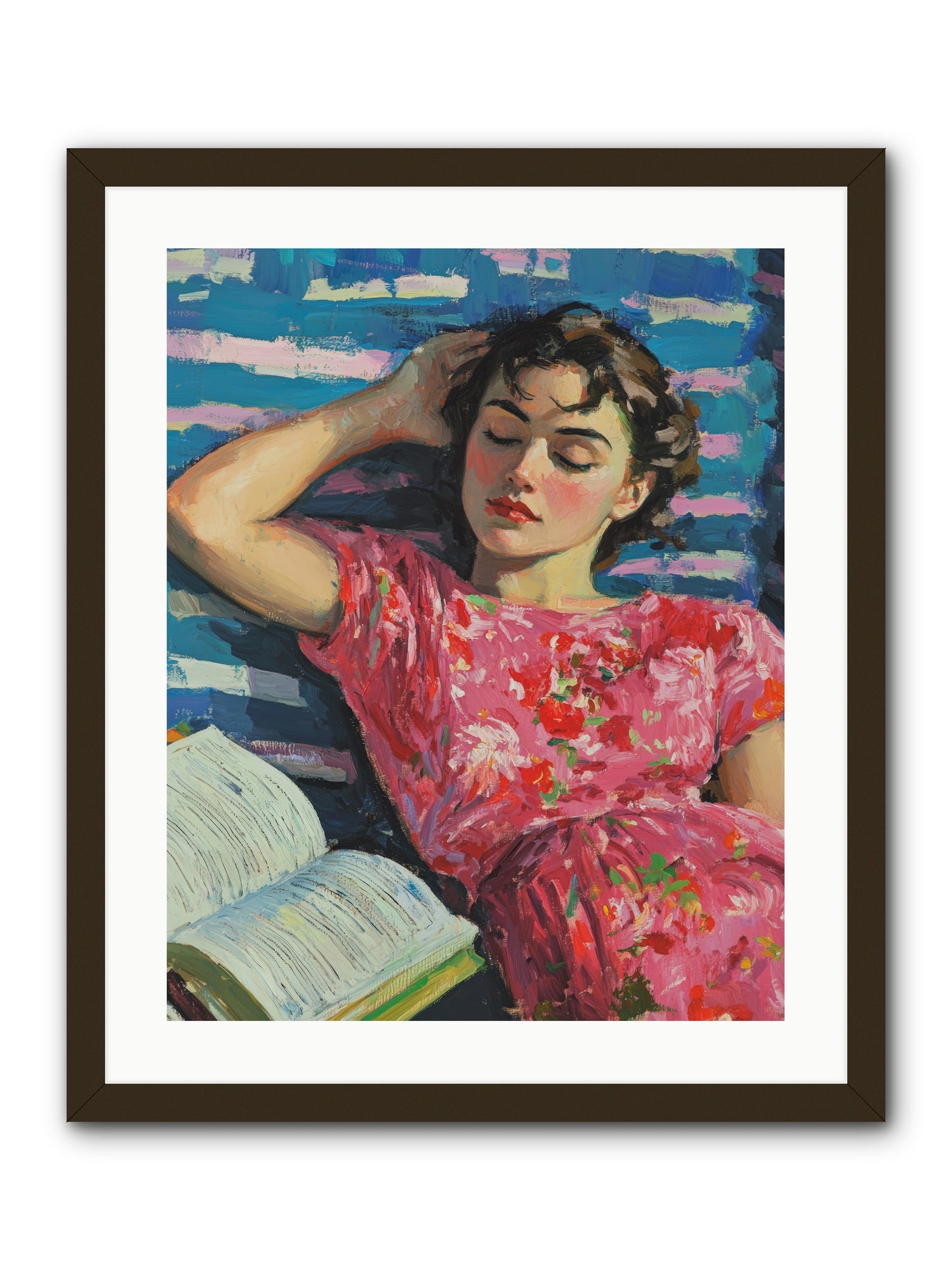 Pink Pages -- Framed Print - Black 20x25