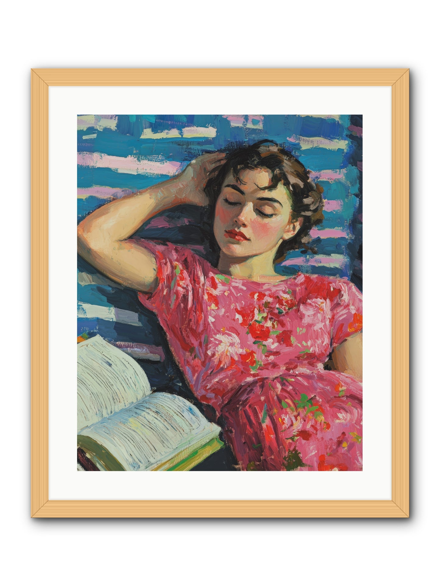 Pink Pages -- Framed Print - Natural 20x25