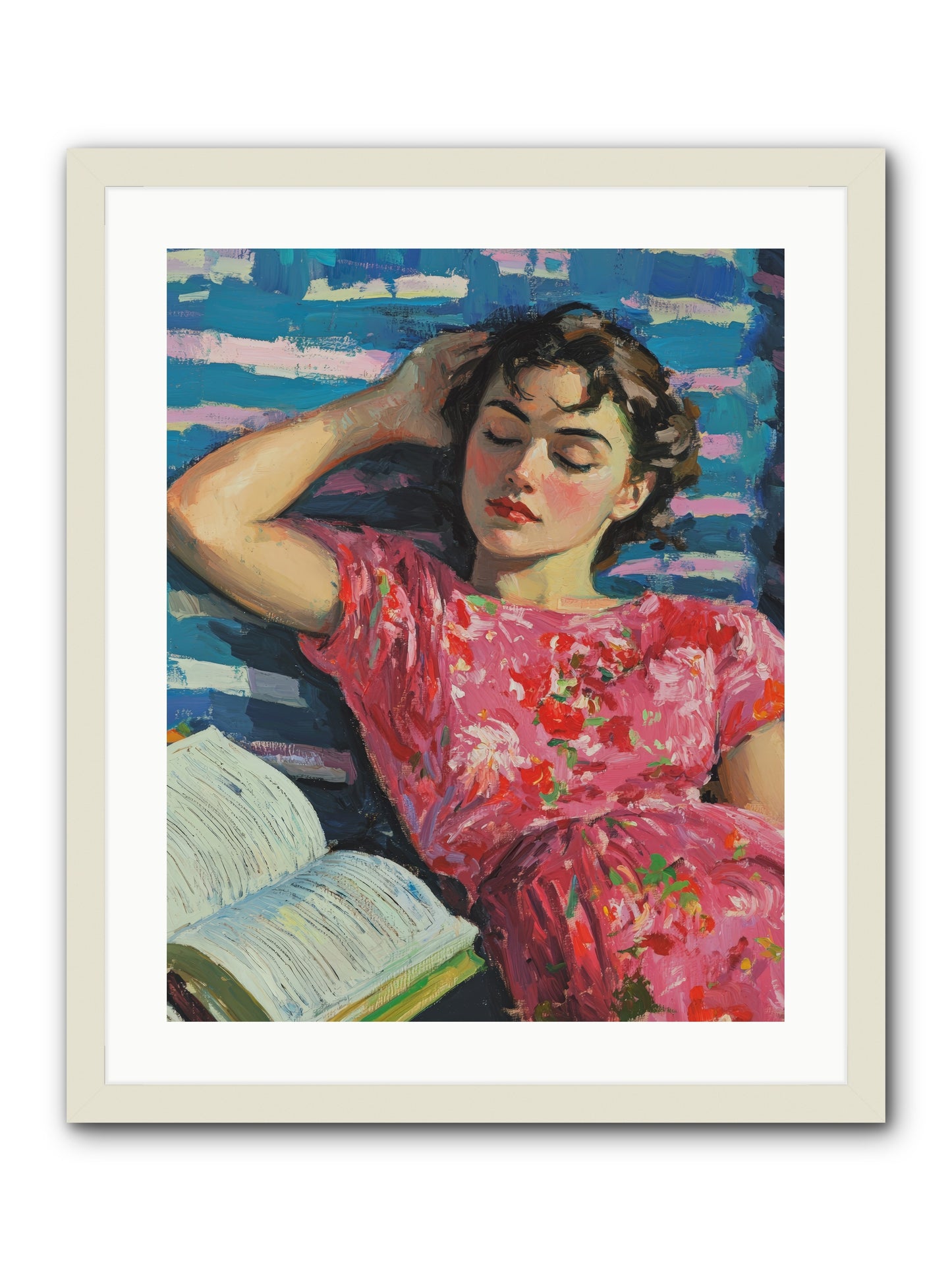 Pink Pages -- Framed Print - White 20x25