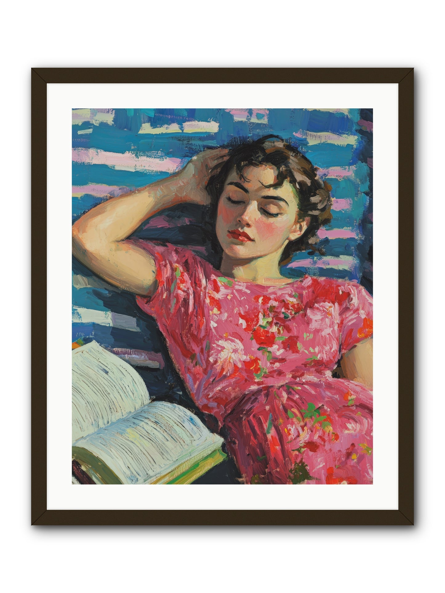 Pink Pages -- Framed Print - Black 24x30