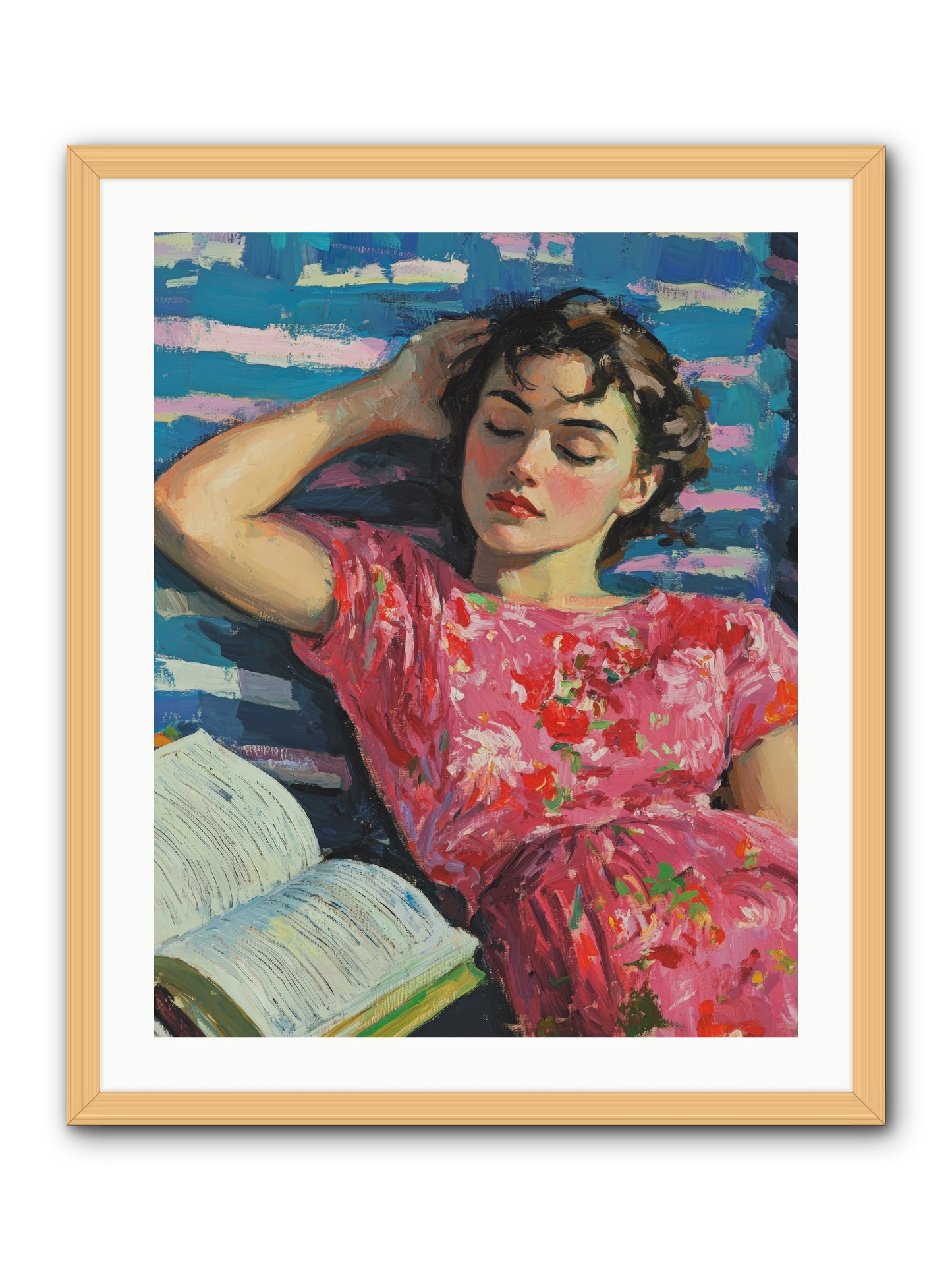 Pink Pages -- Framed Print - Natural 24x30
