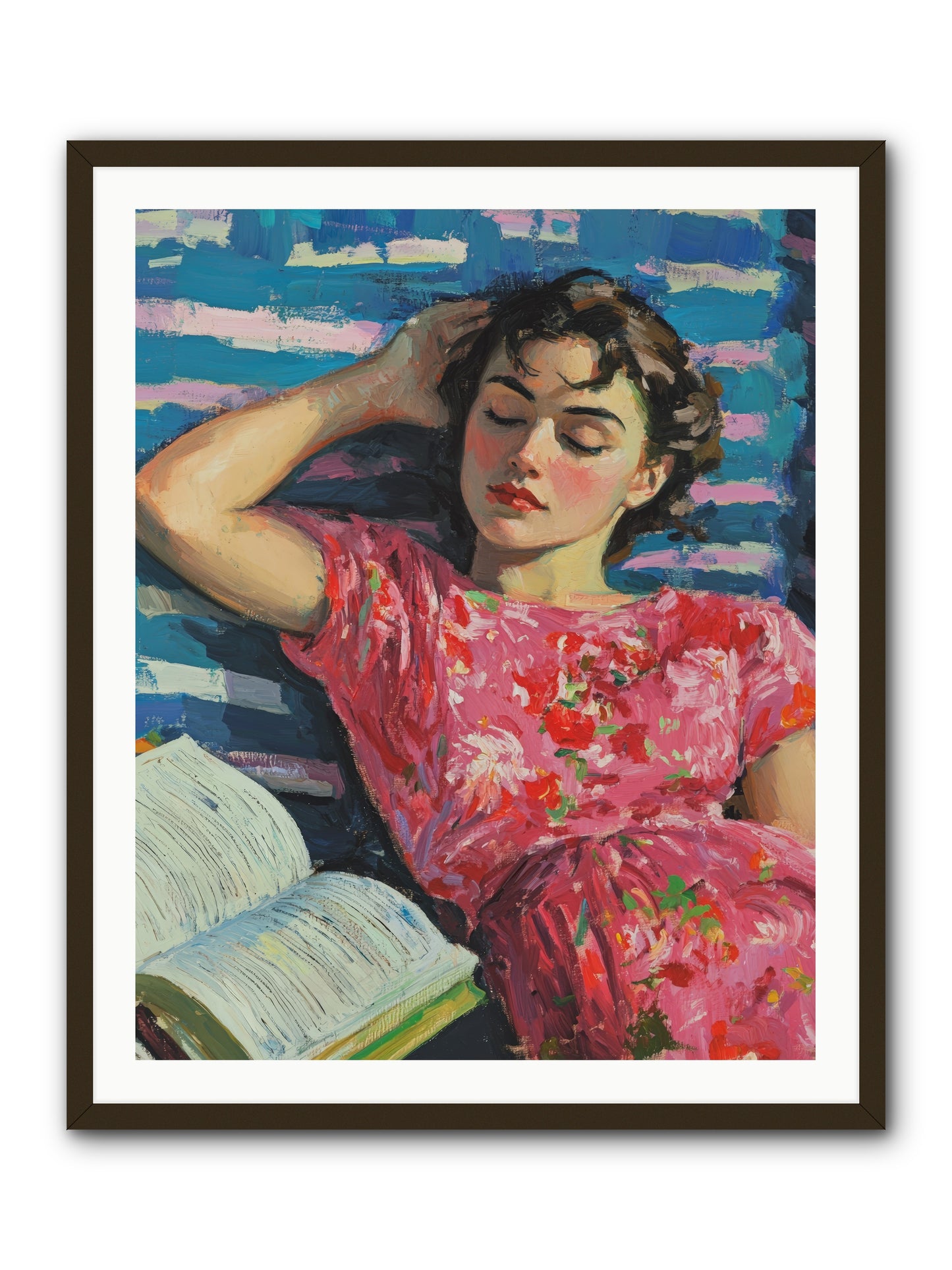 Pink Pages -- Framed Print - Black 32x40