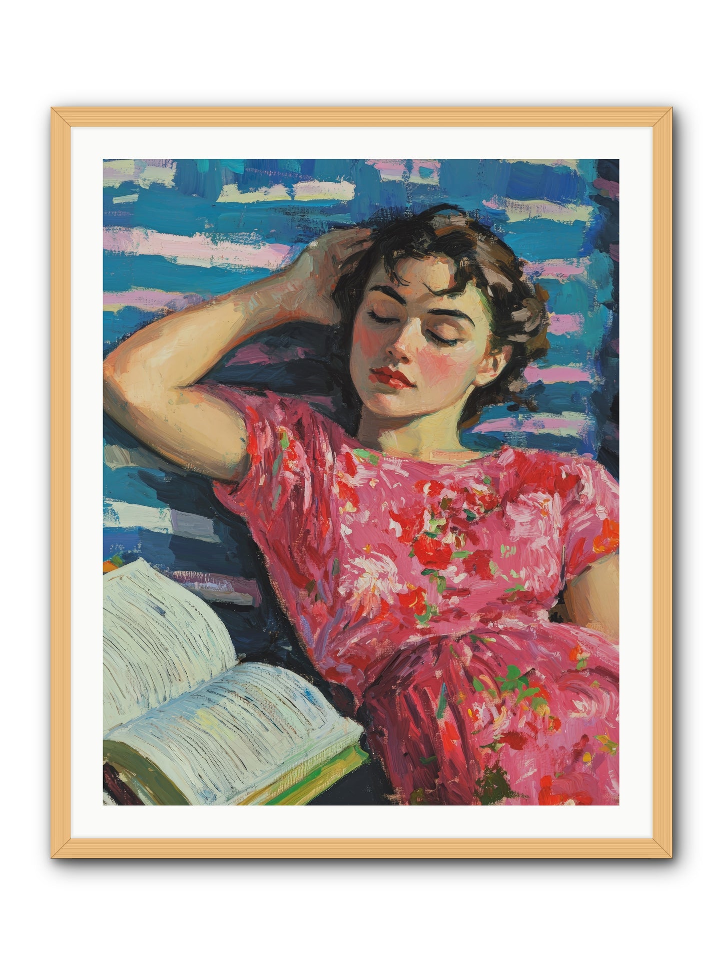 Pink Pages -- Framed Print - Natural 32x40