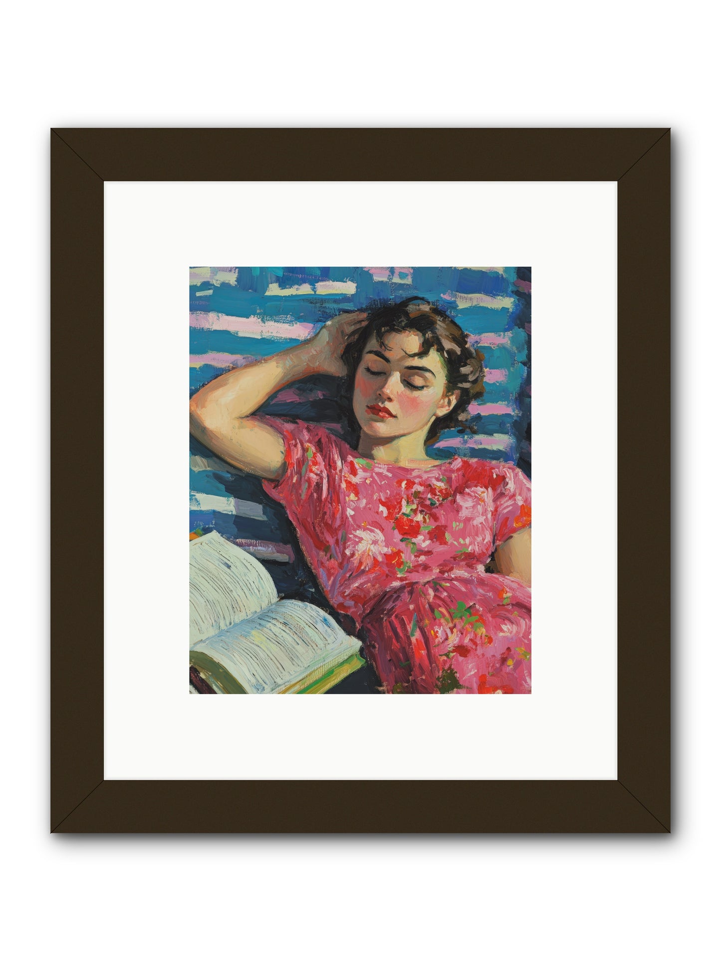 Pink Pages -- Framed Print - Black 8x10
