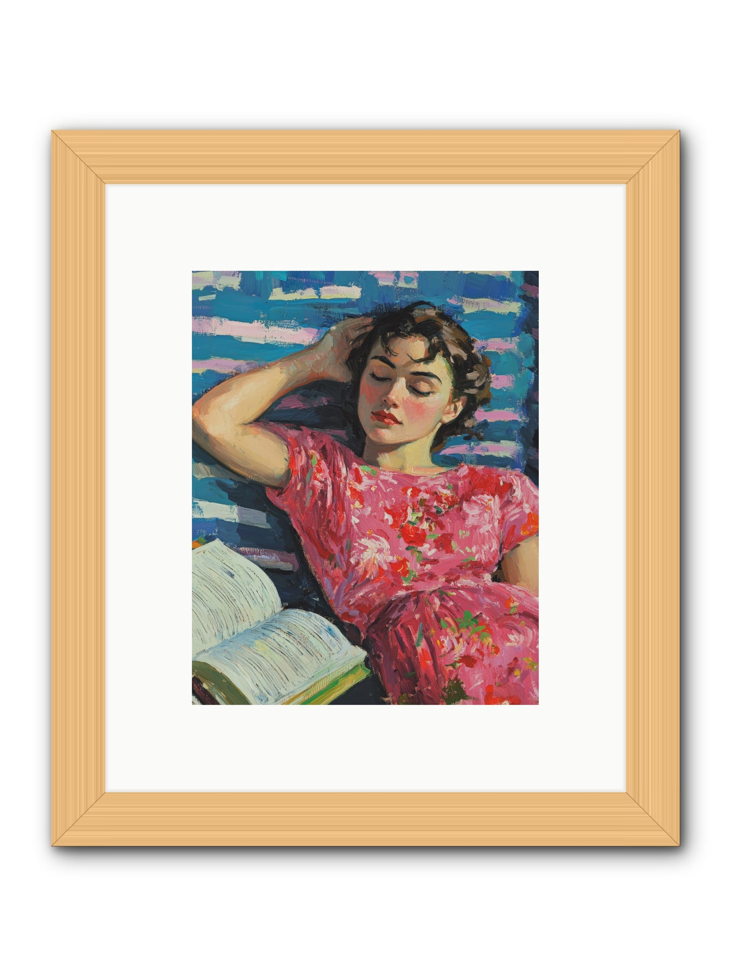 Pink Pages -- Framed Print - Natural 8x10