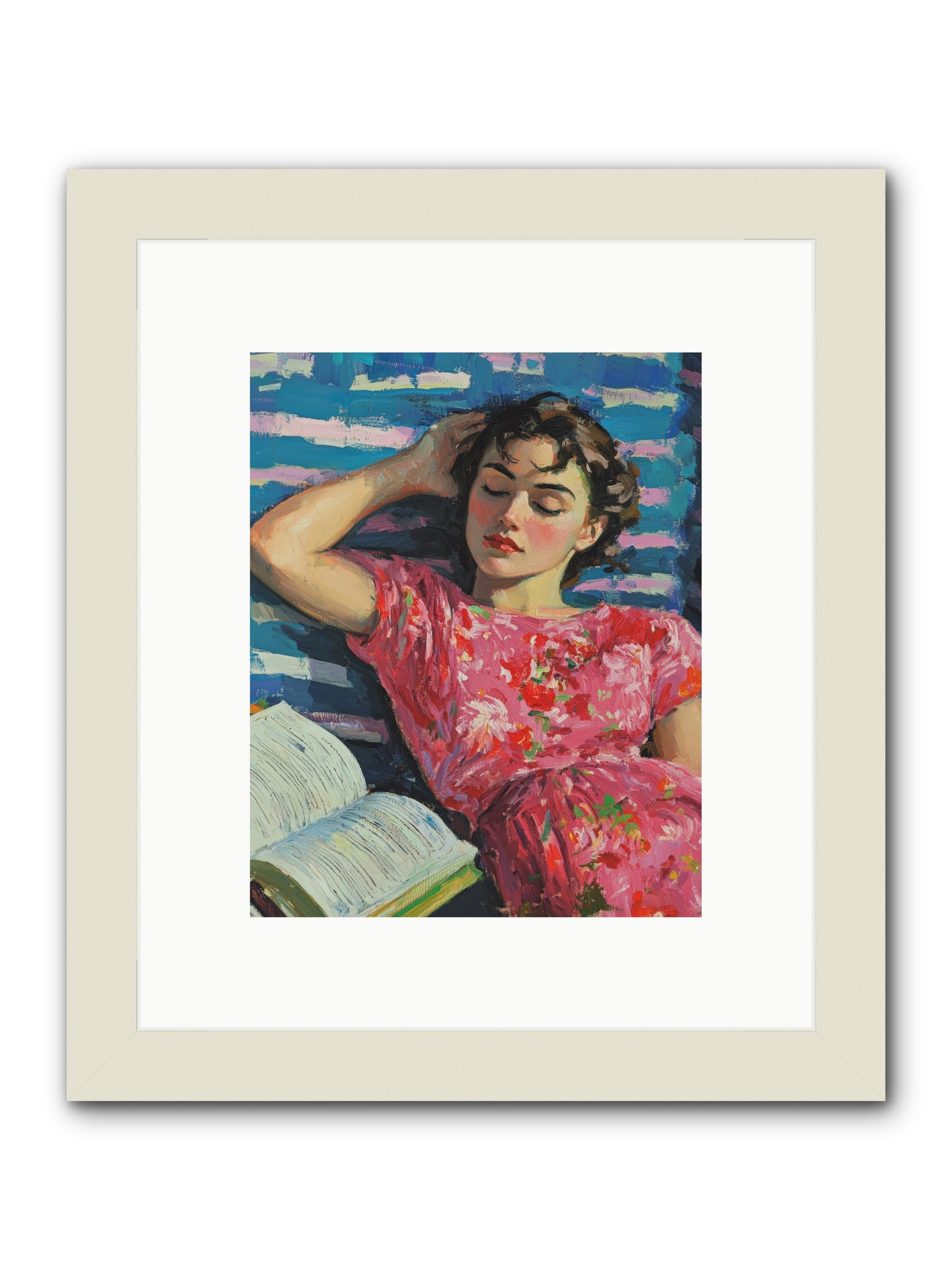 Pink Pages -- Framed Print - White 8x10