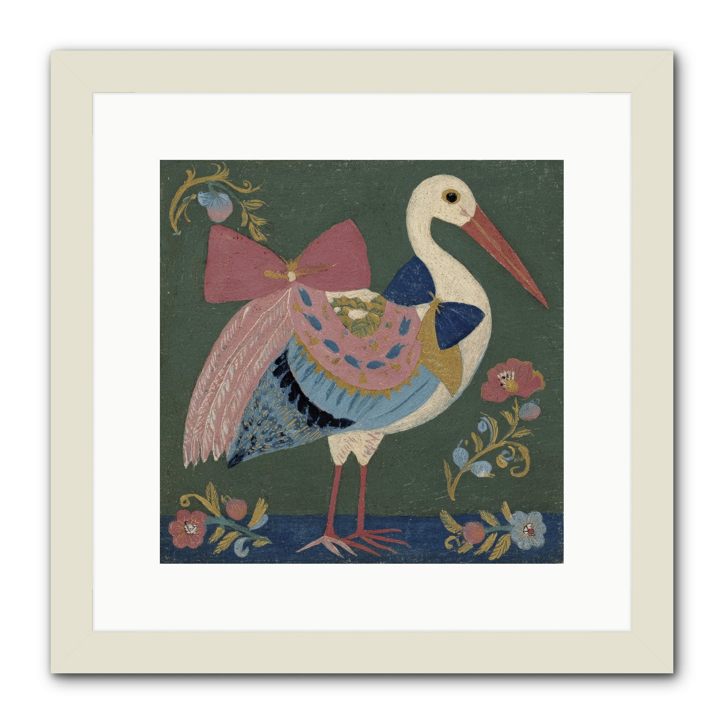 Pink and Blue Secrets -- Framed Print - White 12x12