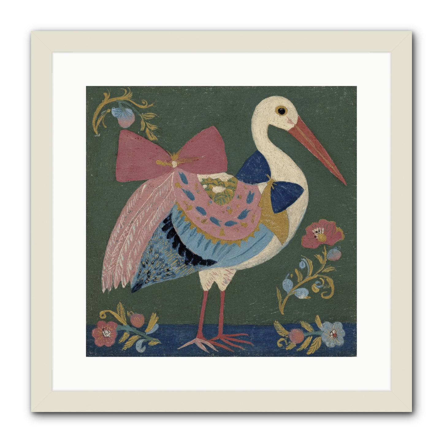 Pink and Blue Secrets -- Framed Print - White 16x16