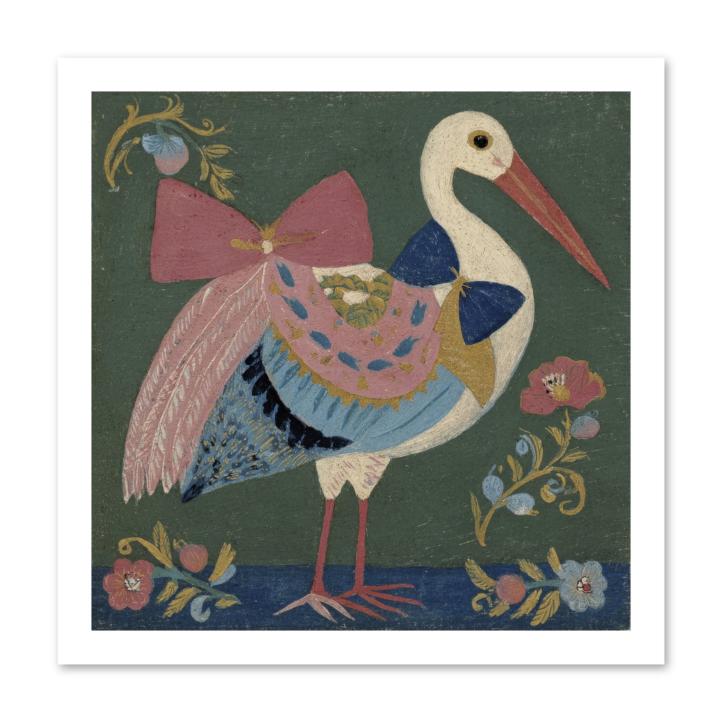 Pink and Blue Secrets -- Paper Print 16x16
