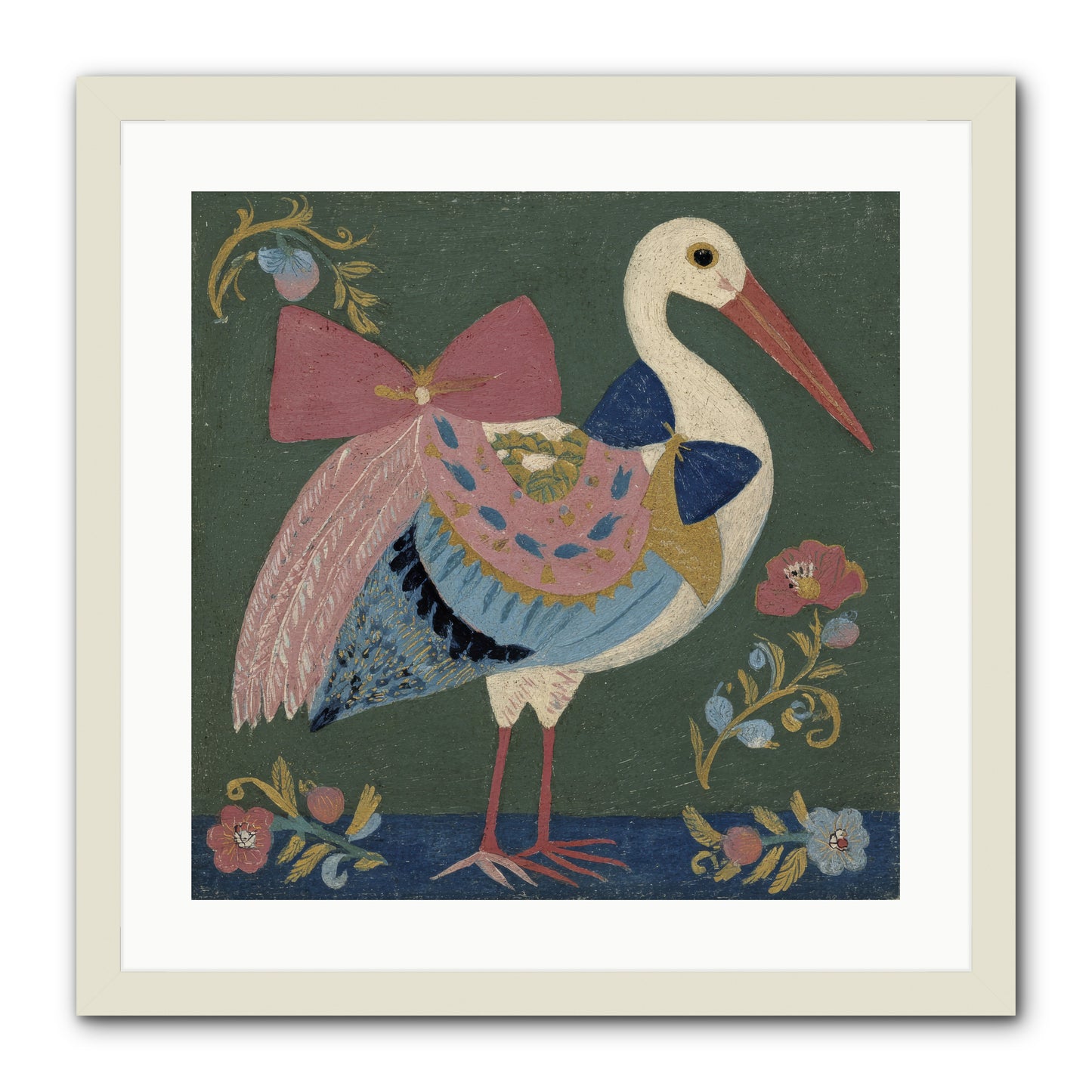 Pink and Blue Secrets -- Framed Print - White 20x20