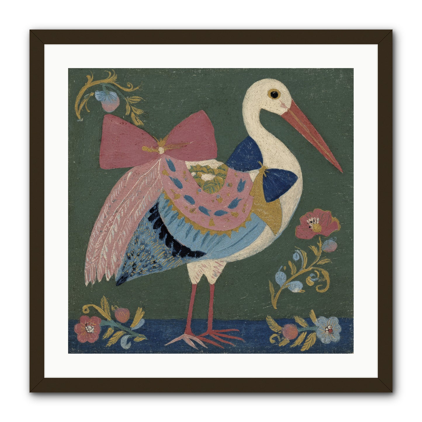 Pink and Blue Secrets -- Framed Print - Black 24x24