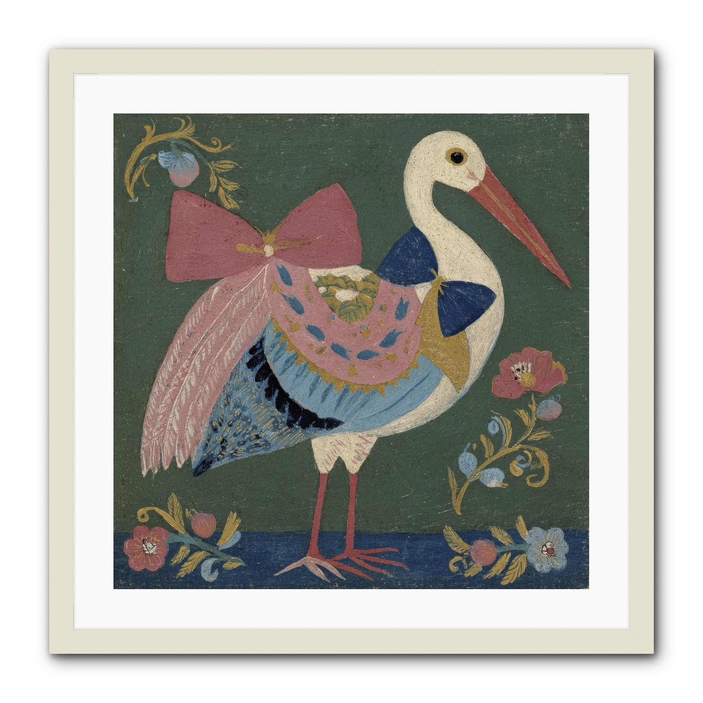 Pink and Blue Secrets -- Framed Print - White 24x24