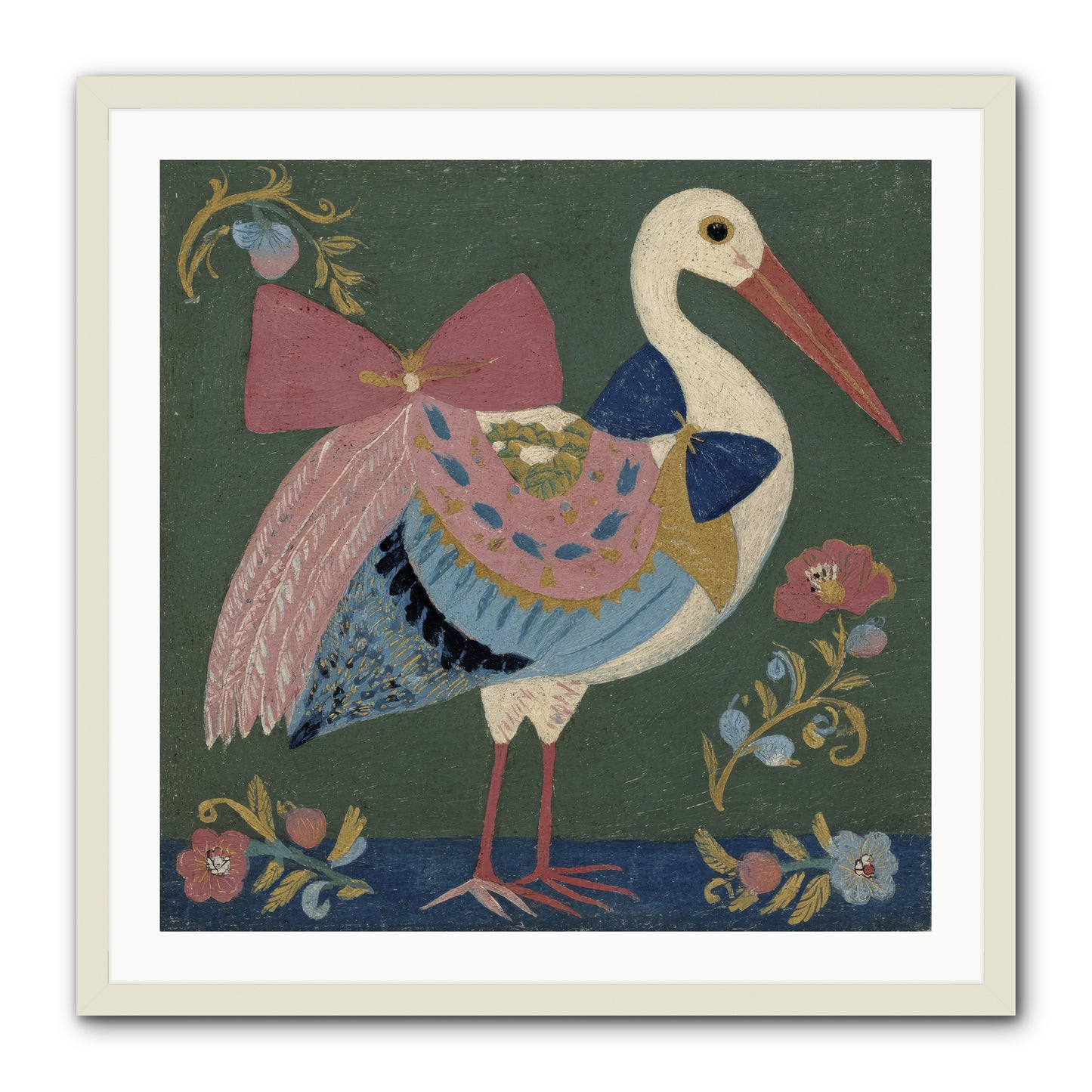 Pink and Blue Secrets -- Framed Print - White 30x30