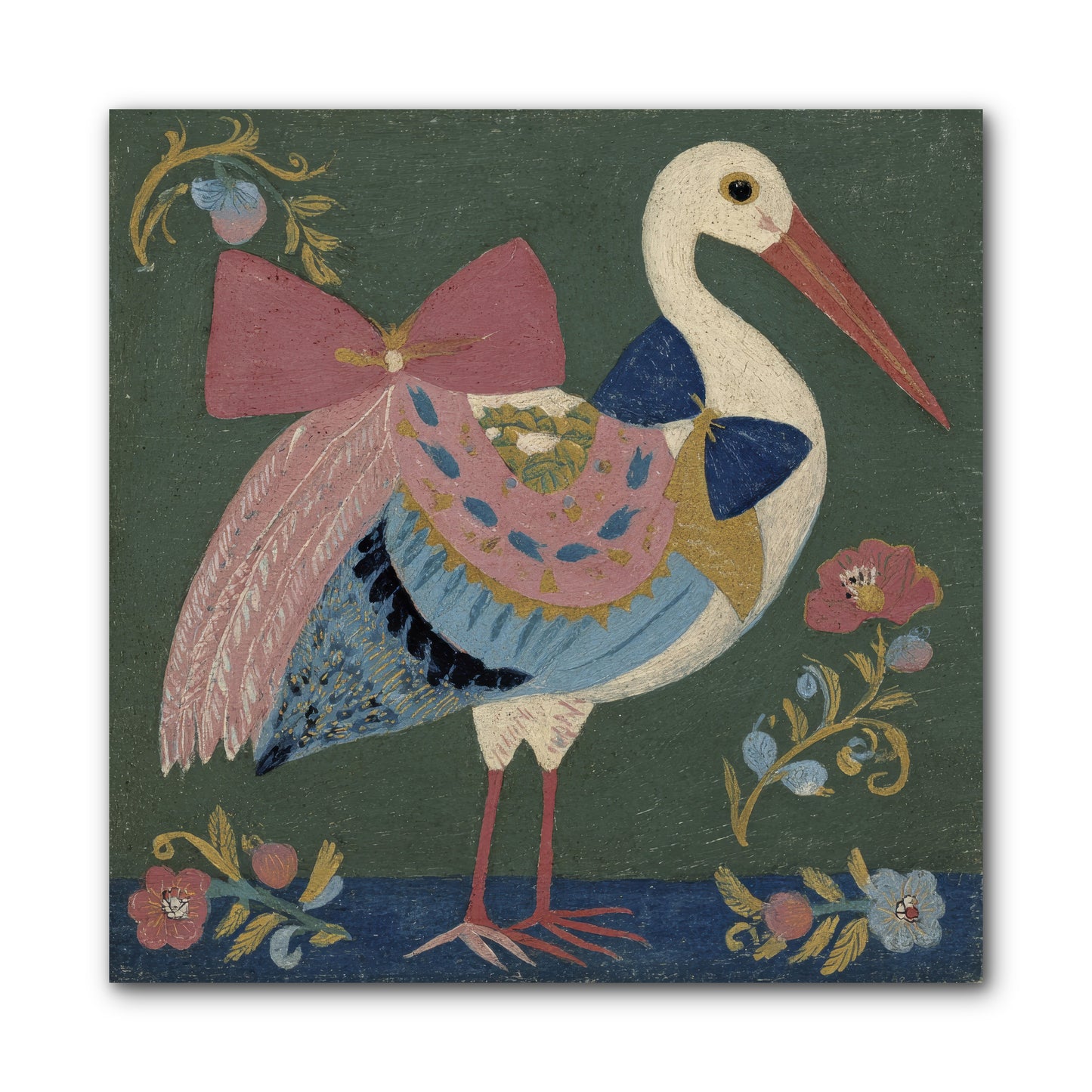 Pink and Blue Secrets -- Wrapped Canvas 10x10