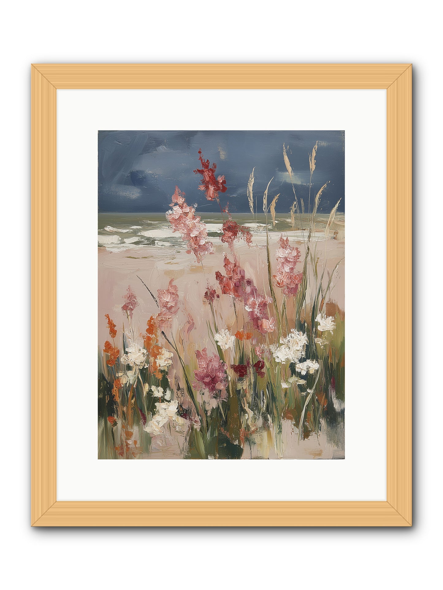 Plains Court the Sea -- Framed Print - Natural 12x16
