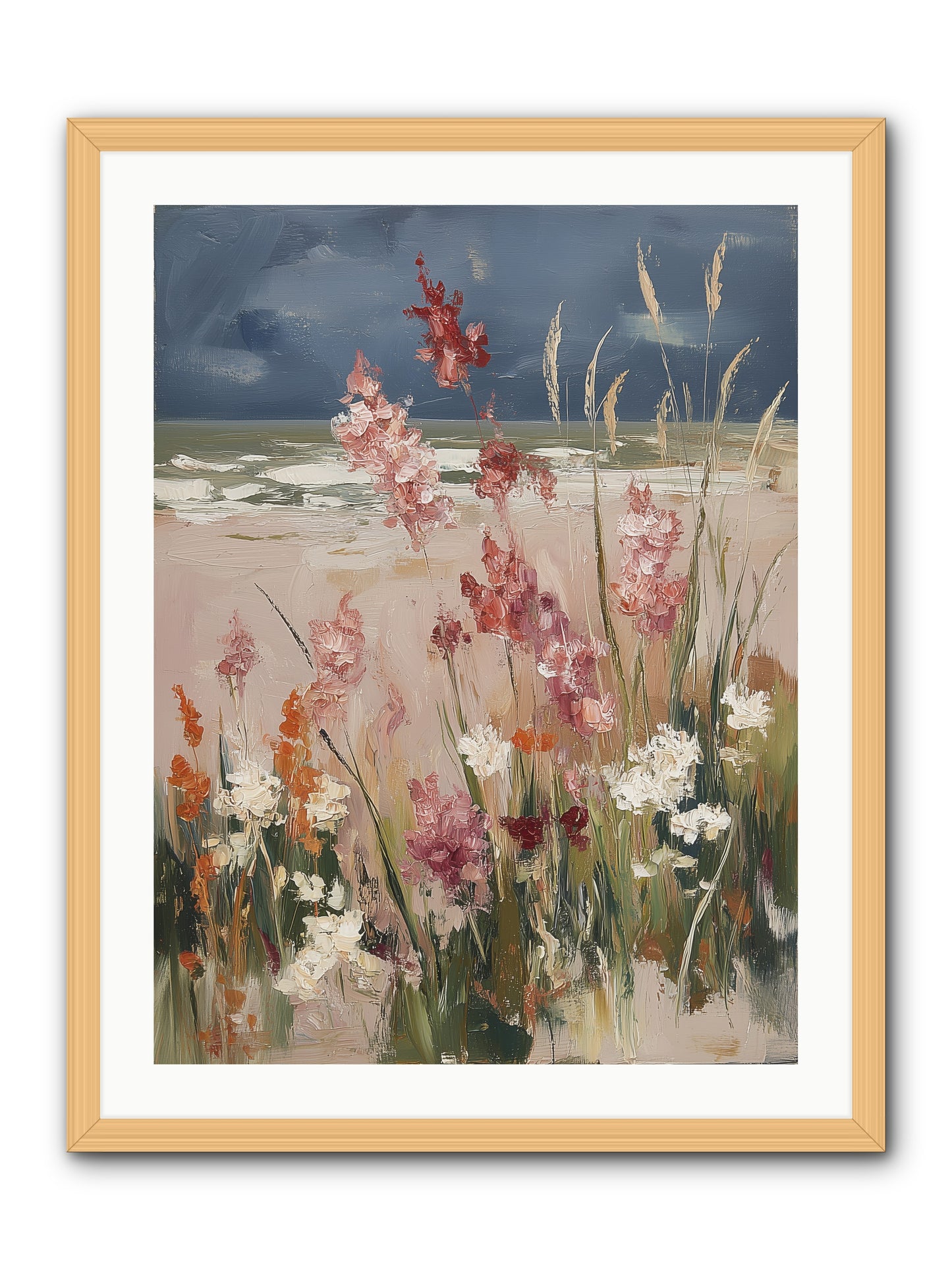 Plains Court the Sea -- Framed Print - Natural 24x32