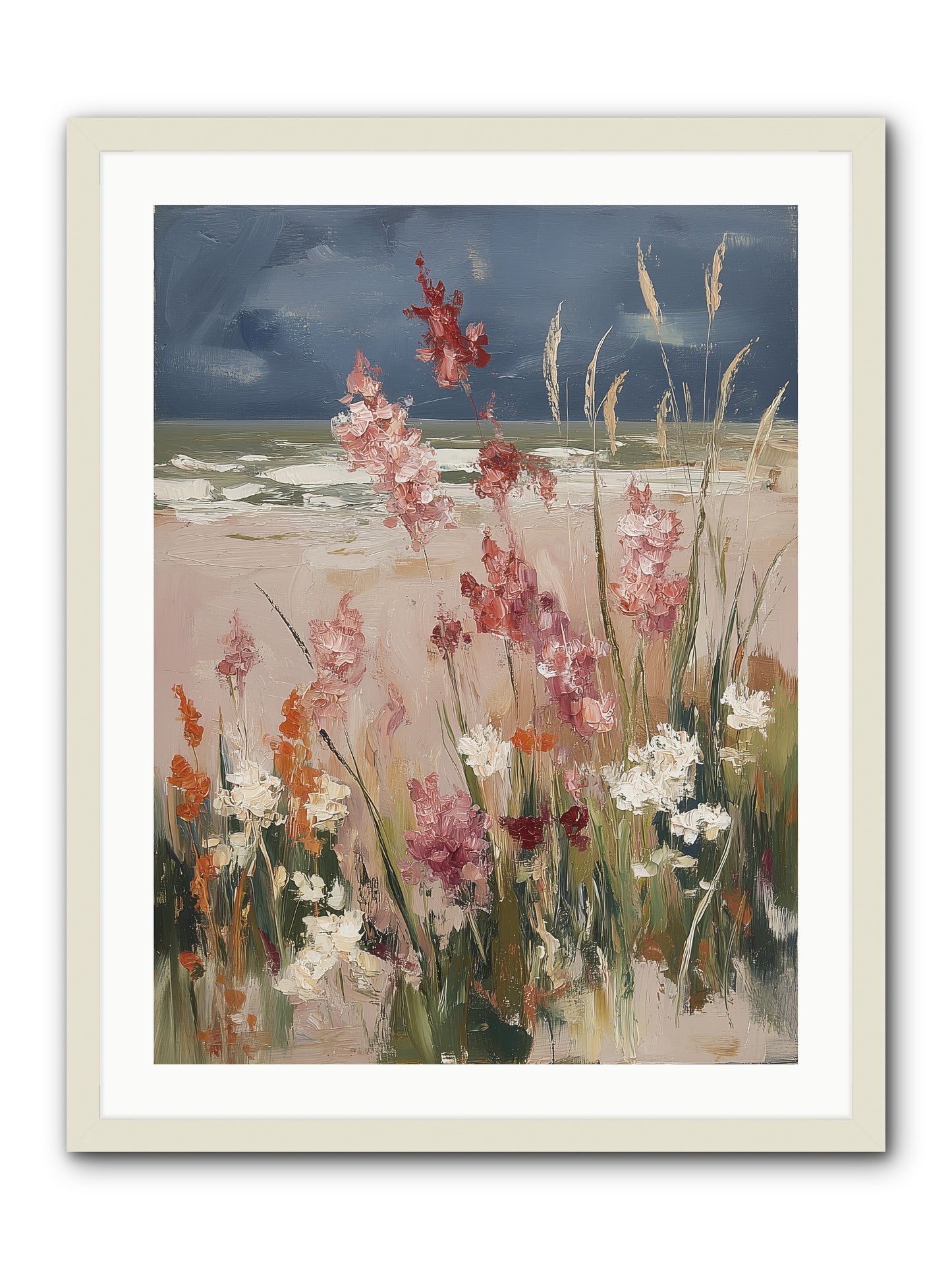 Plains Court the Sea -- Framed Print - White 24x32