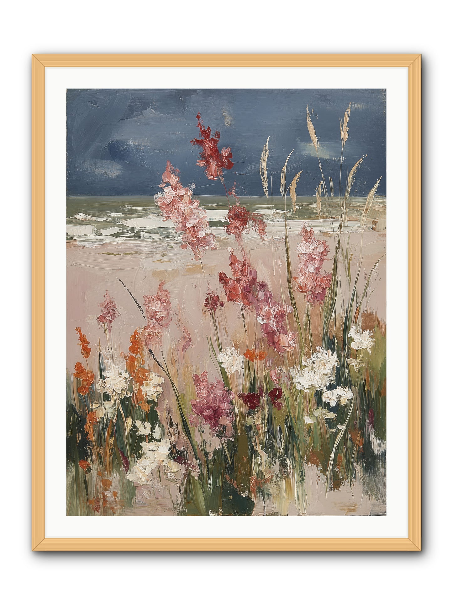 Plains Court the Sea -- Framed Print - Natural 30x40