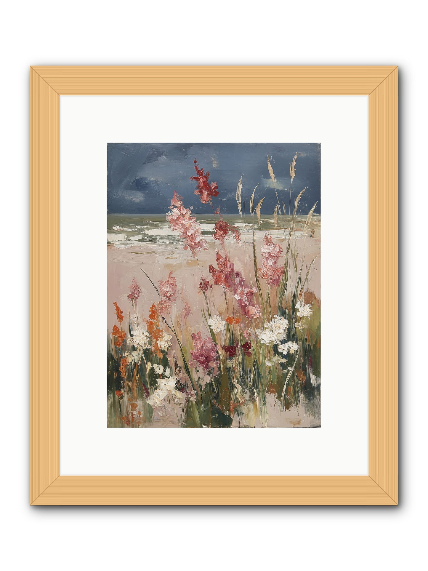 Plains Court the Sea -- Framed Print - Natural 9x12
