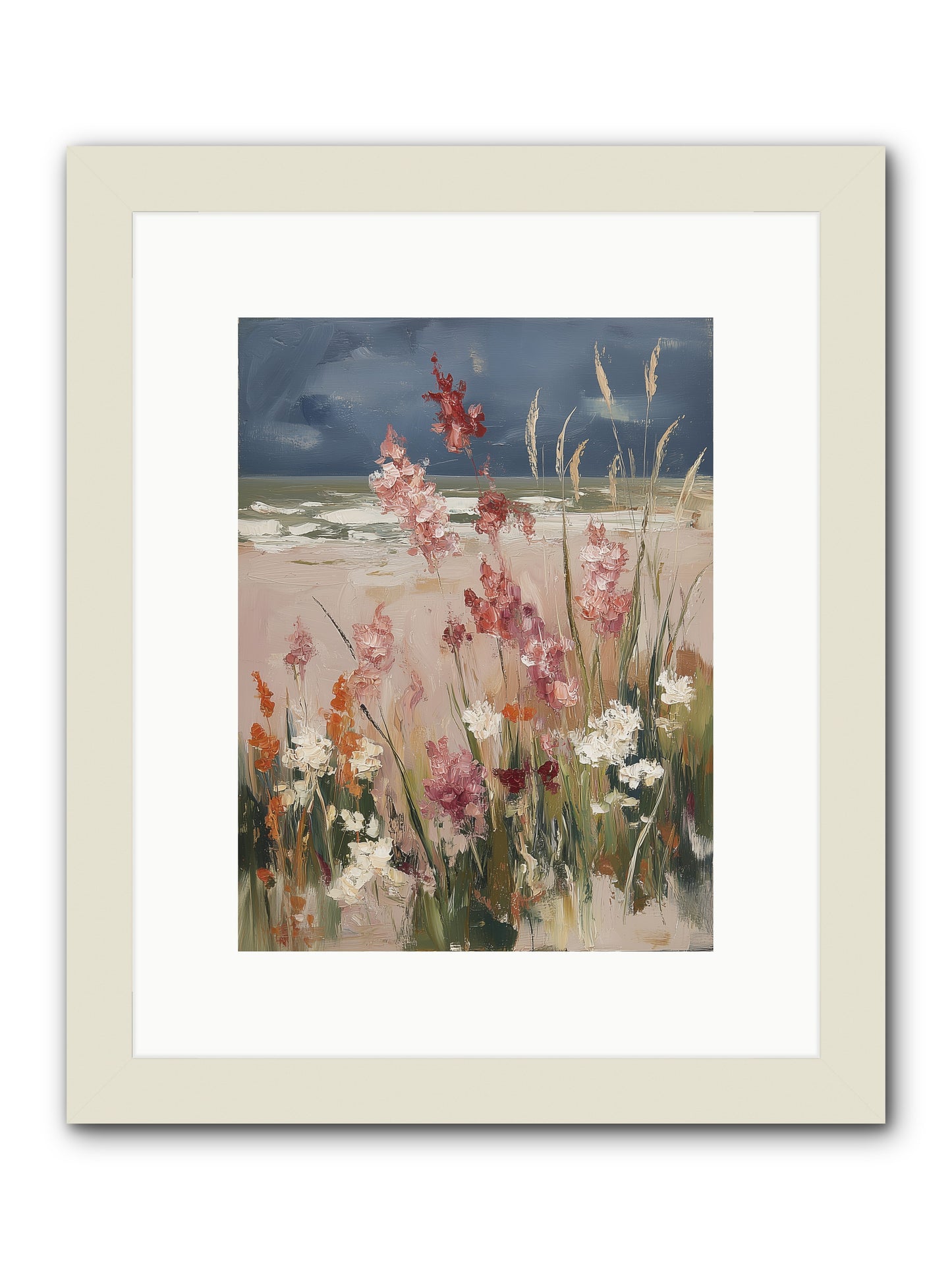 Plains Court the Sea -- Framed Print - White 9x12