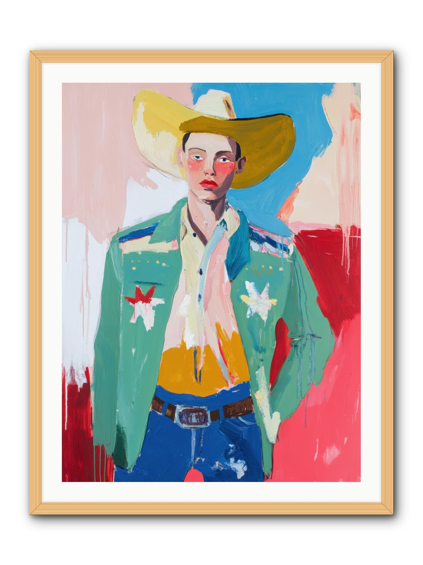 Plains Drifter -- Framed Print - Natural 30x40