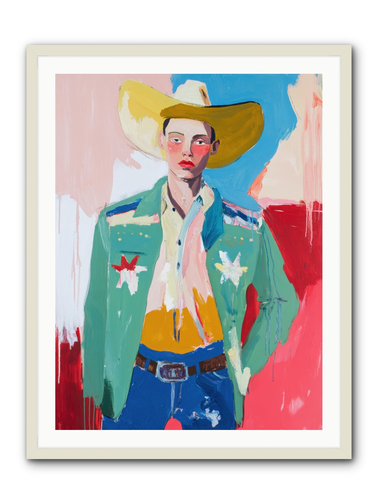 Plains Drifter -- Framed Print - White 30x40