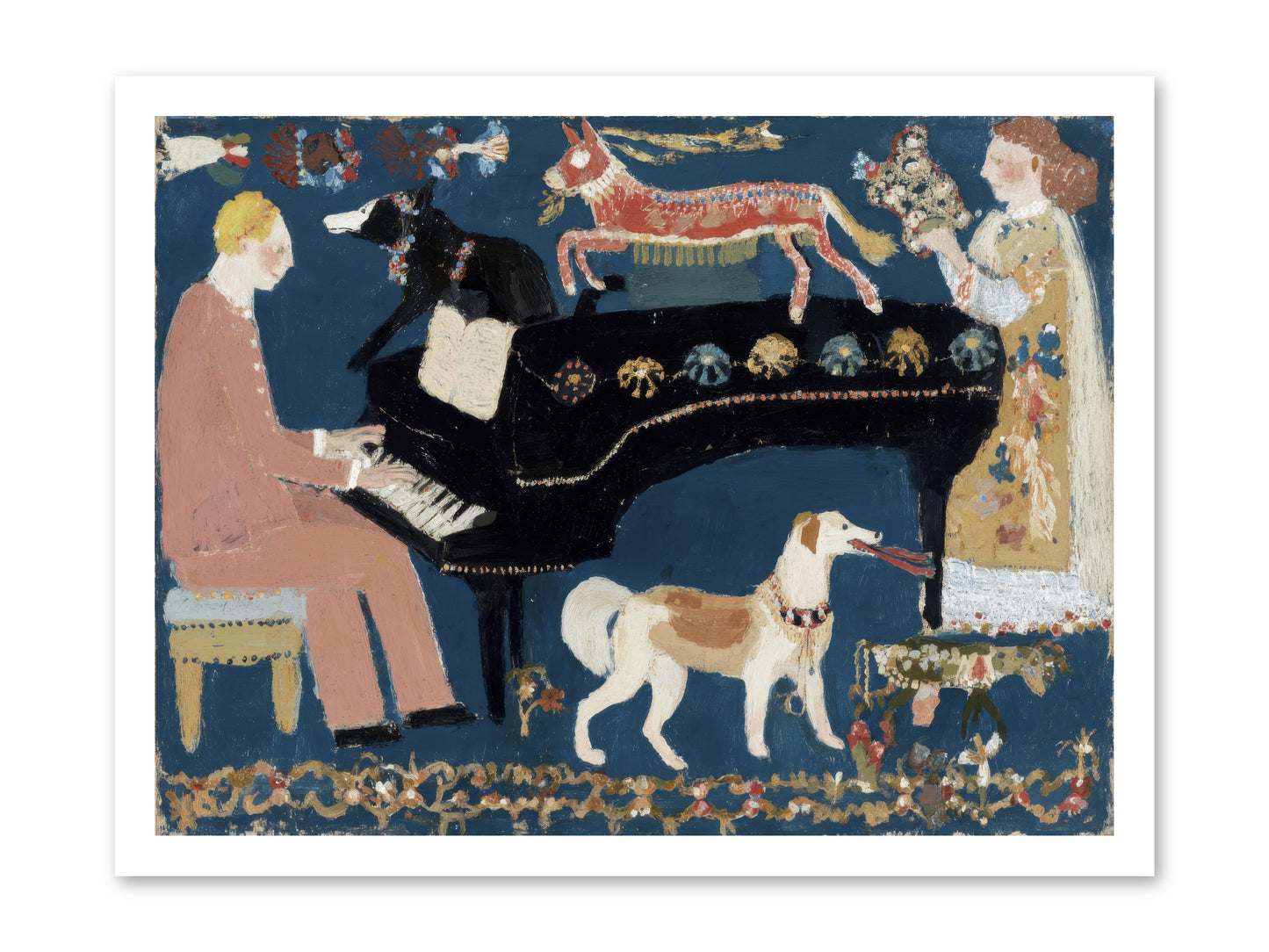 Playing Piano with wolves -- Loose Canvas Print 24x18