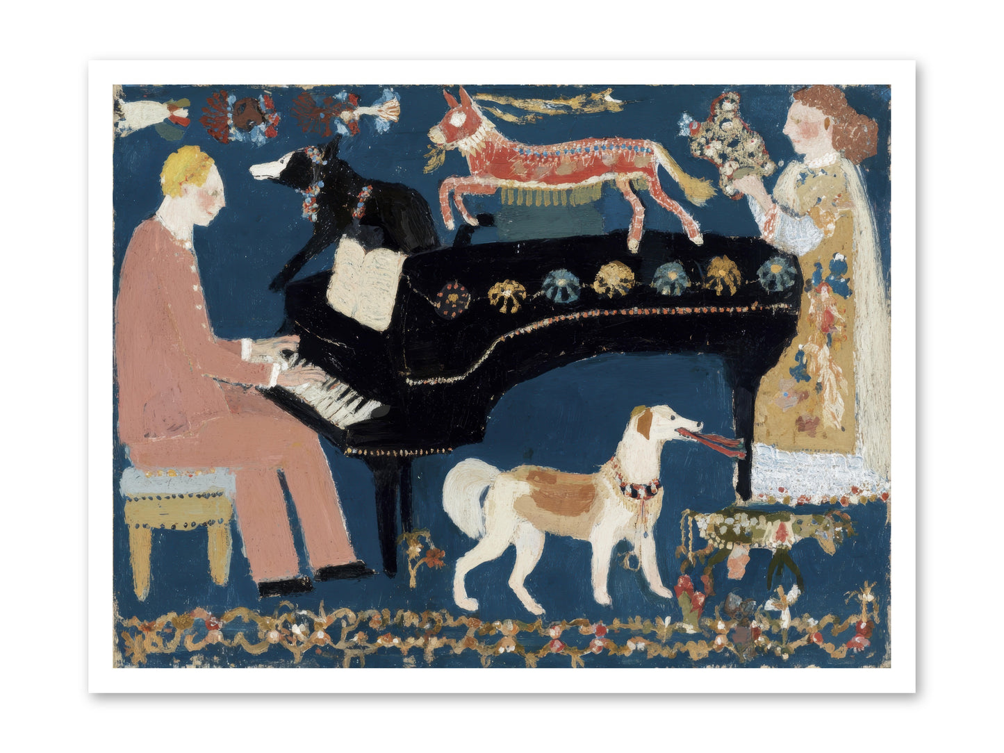 Playing Piano with wolves -- Loose Canvas Print 32x24