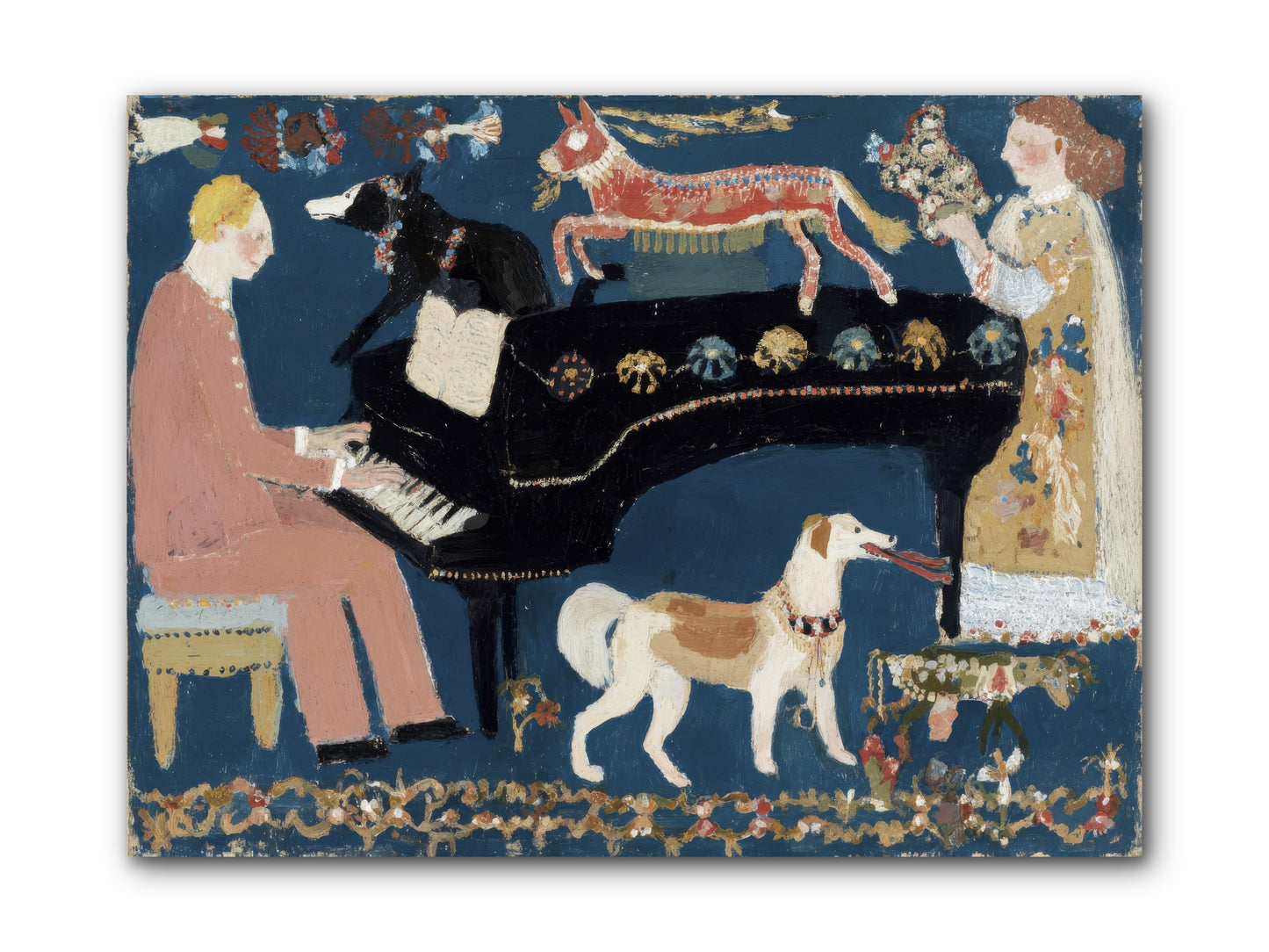Playing Piano with wolves -- Wrapped Canvas 12x9