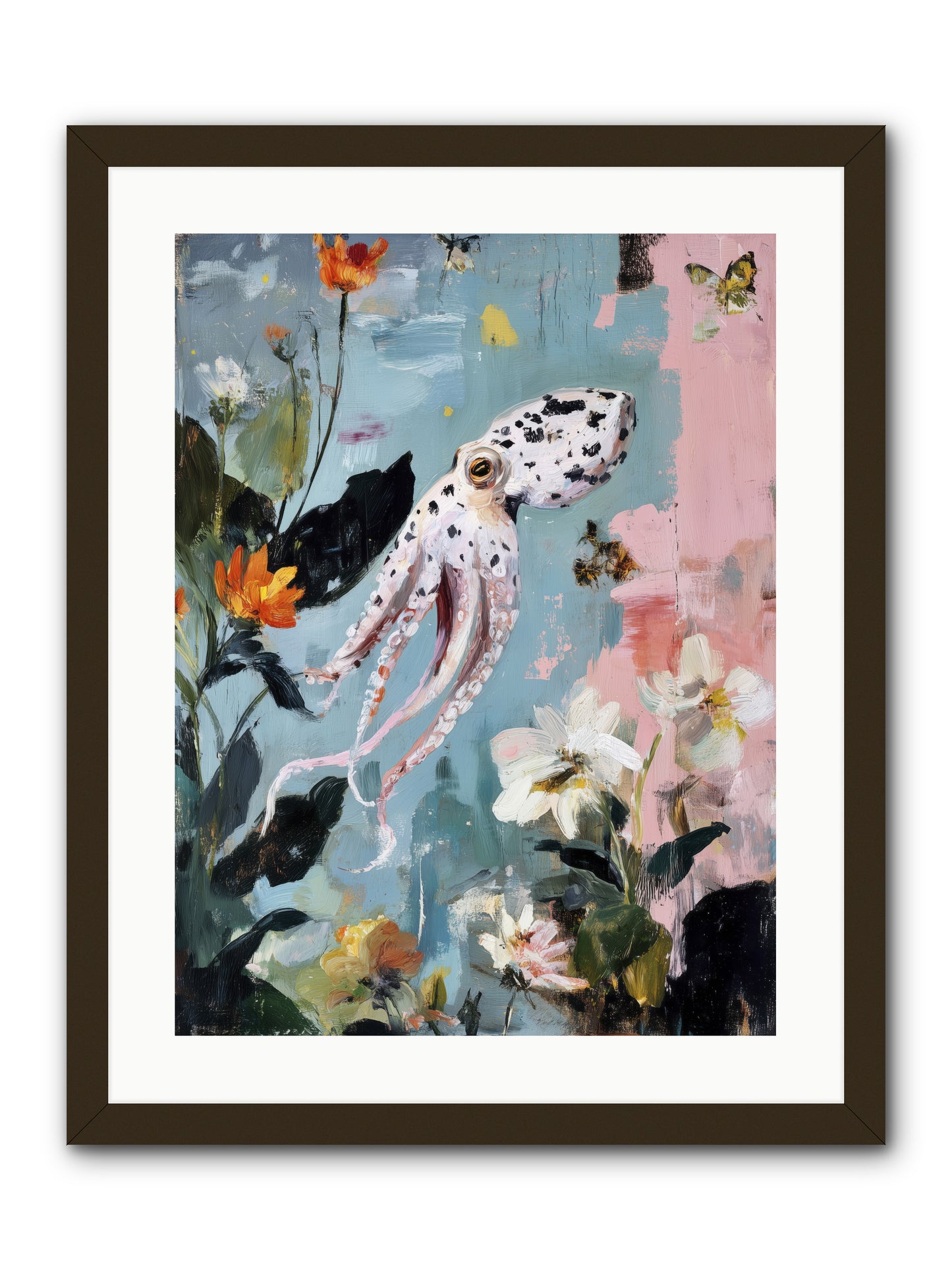 Playing in Blue -- Framed Print - Black 18x24